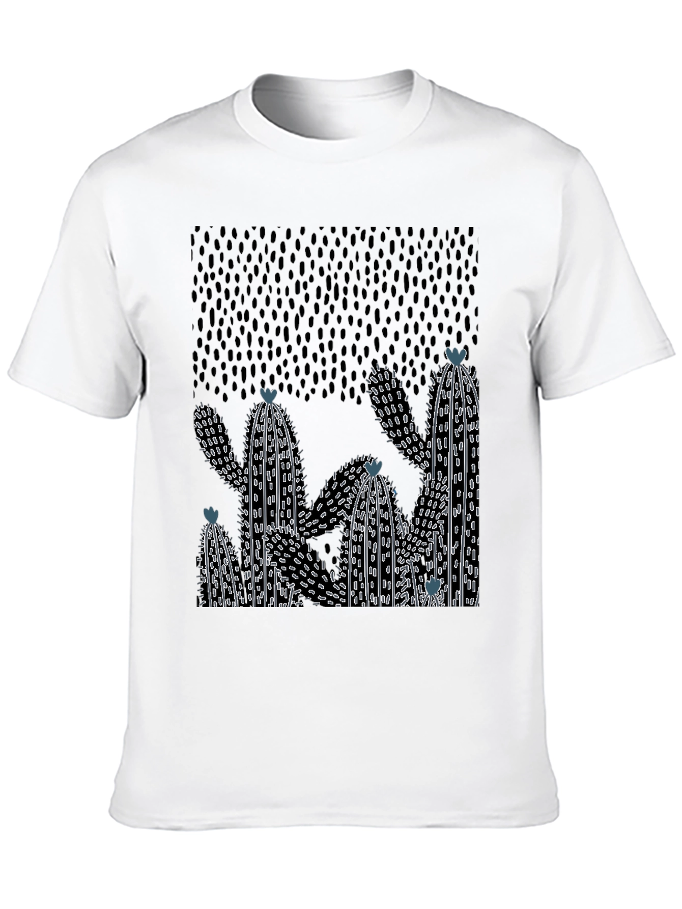 Black Cactus Graphic Print Crew Neck T-Shirt view 10