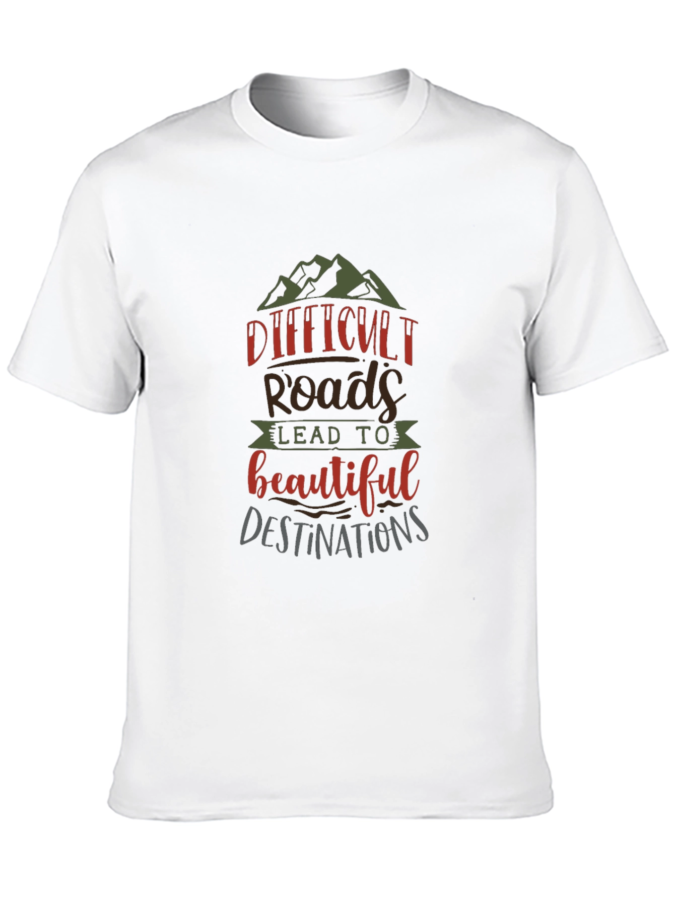 Black Difficult Roads Graphic T-Shirt view 10