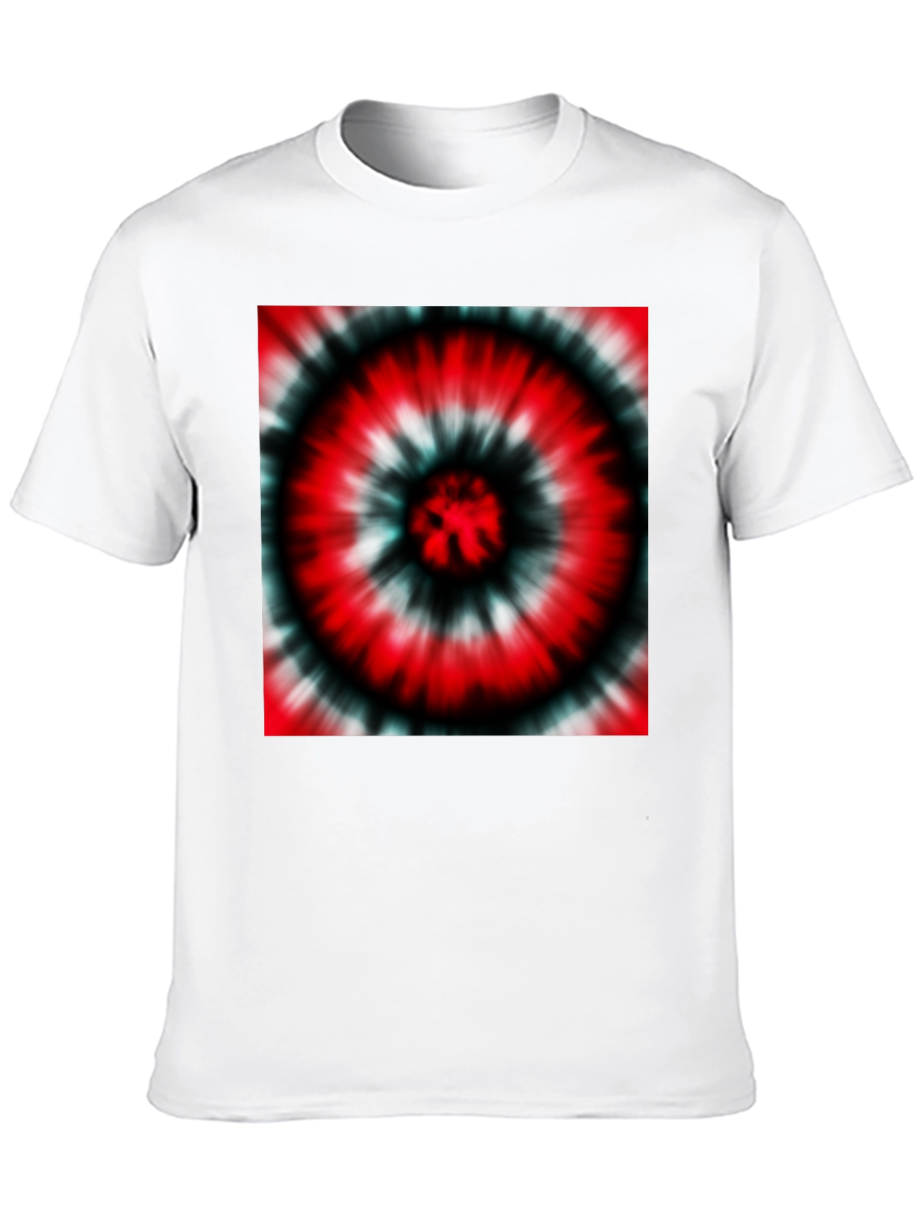 Black Red Tie-Dye Graphic Black T-Shirt view 10