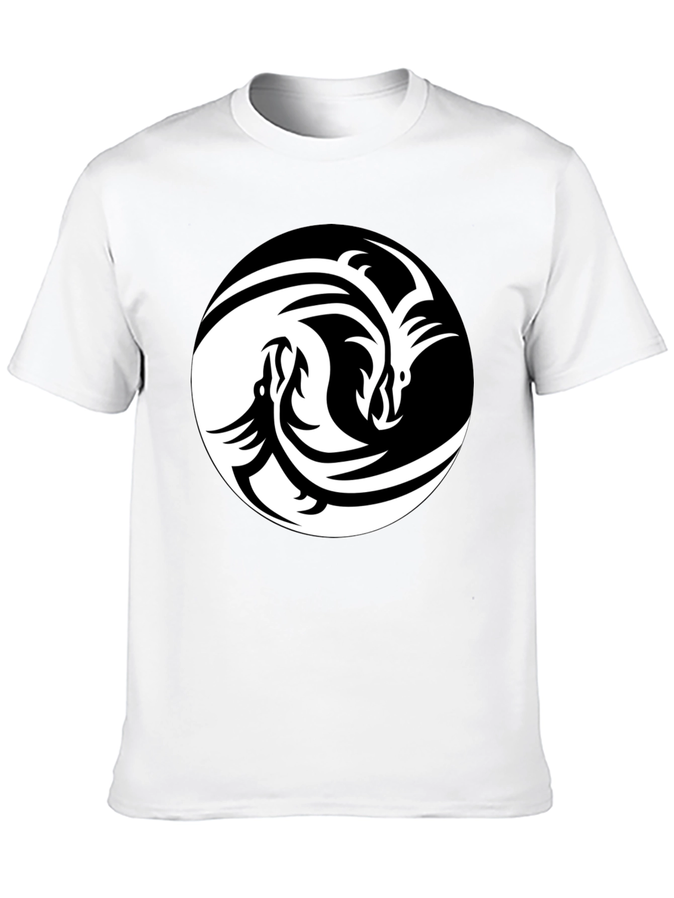 Black Yin Yang Dragon Graphic Tee - Black view 10