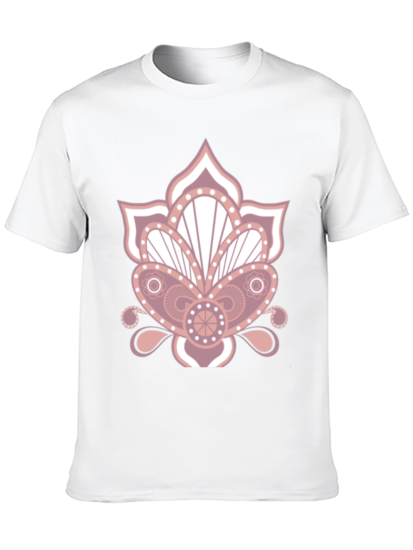 Black Floral Mandala Graphic Print Black T-Shirt view 10