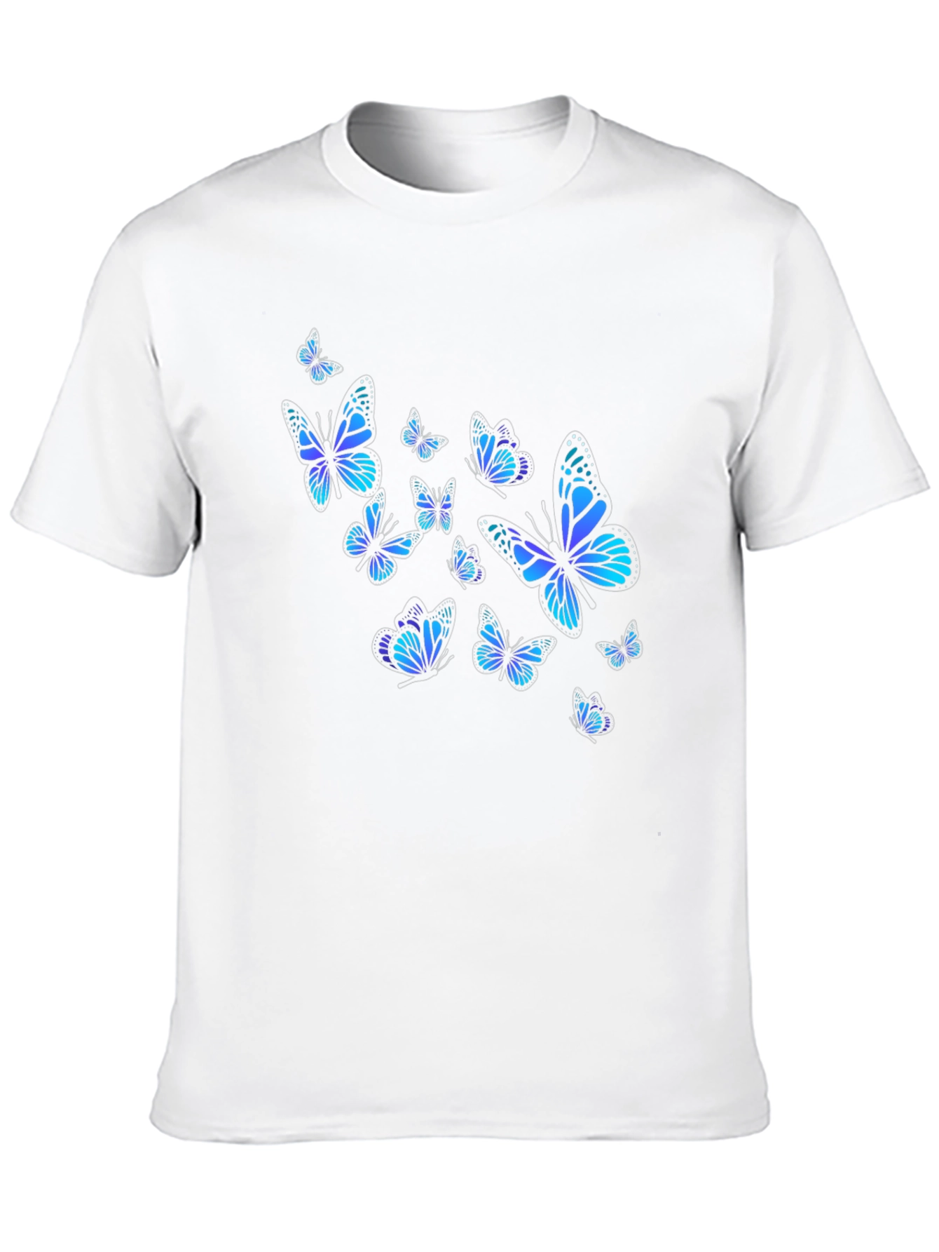 Black Butterfly Print Black T-Shirt view 10