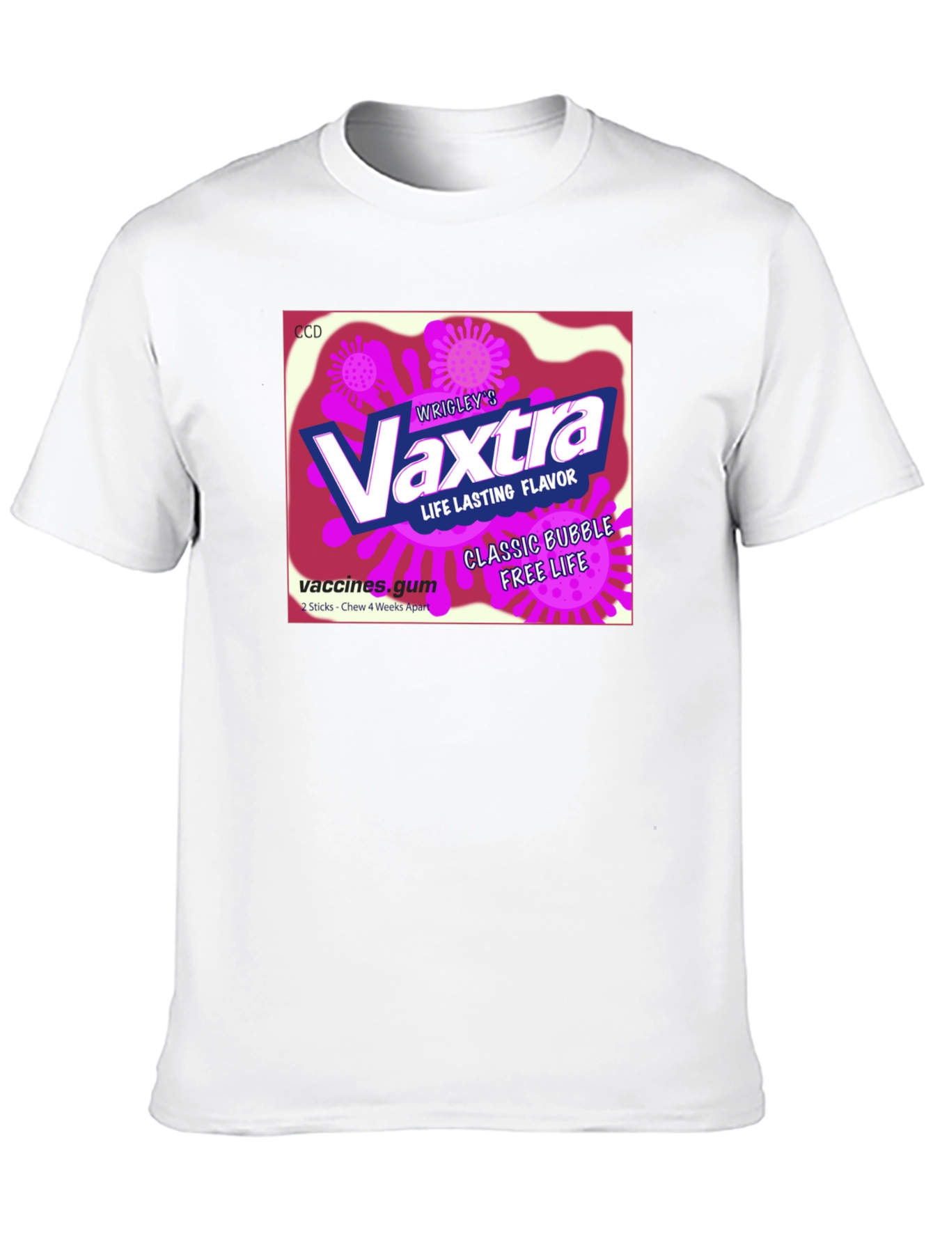 Black Vaxtra Gum T-Shirt - Funny Vaccine Design view 10