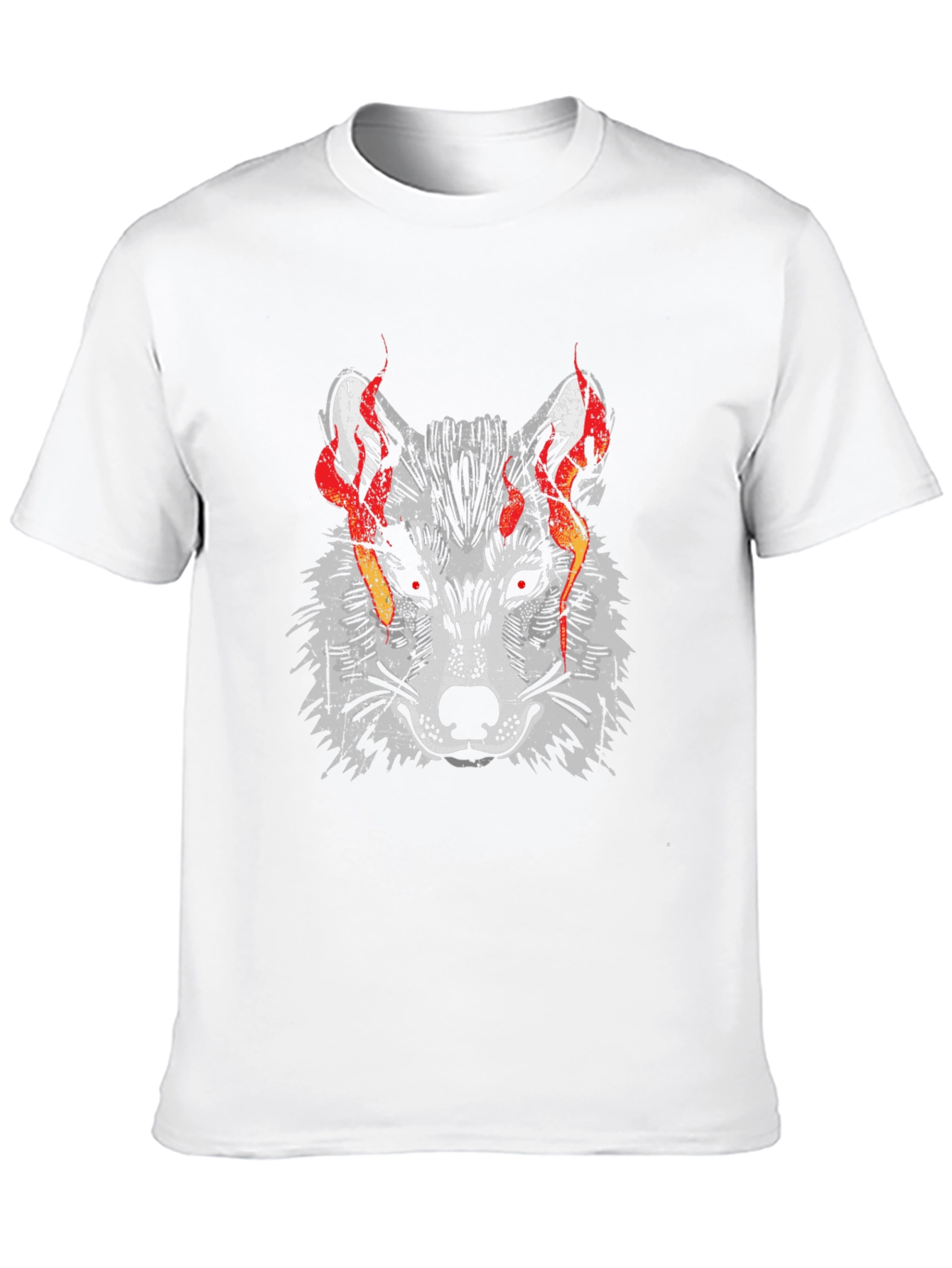 Black Fiery Wolf Graphic Tee - Men's Black T-Shirt view 10