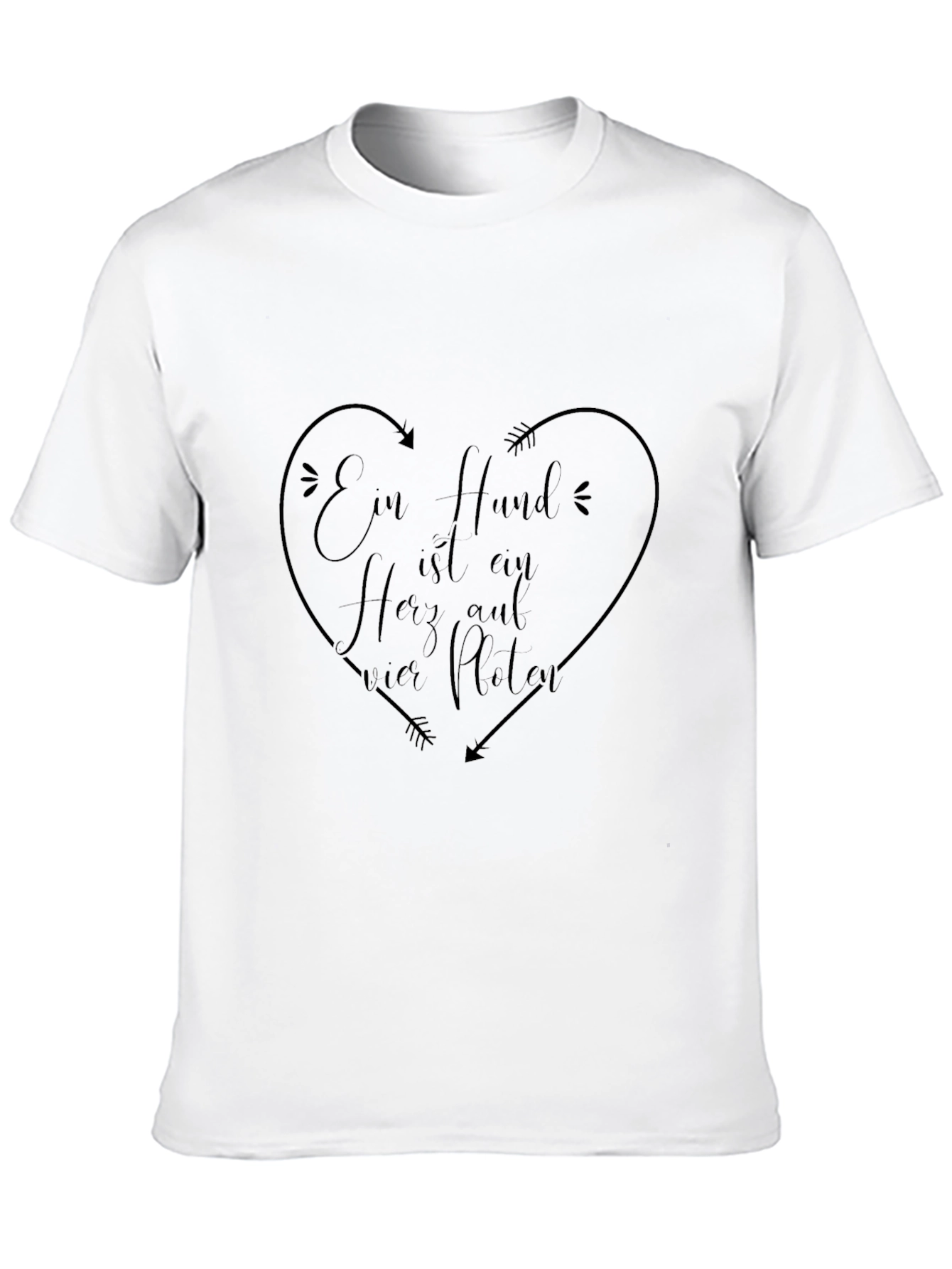 Black Black T-Shirt with "Ein Hund ist ein Herz auf vier Pfoten" Design view 10