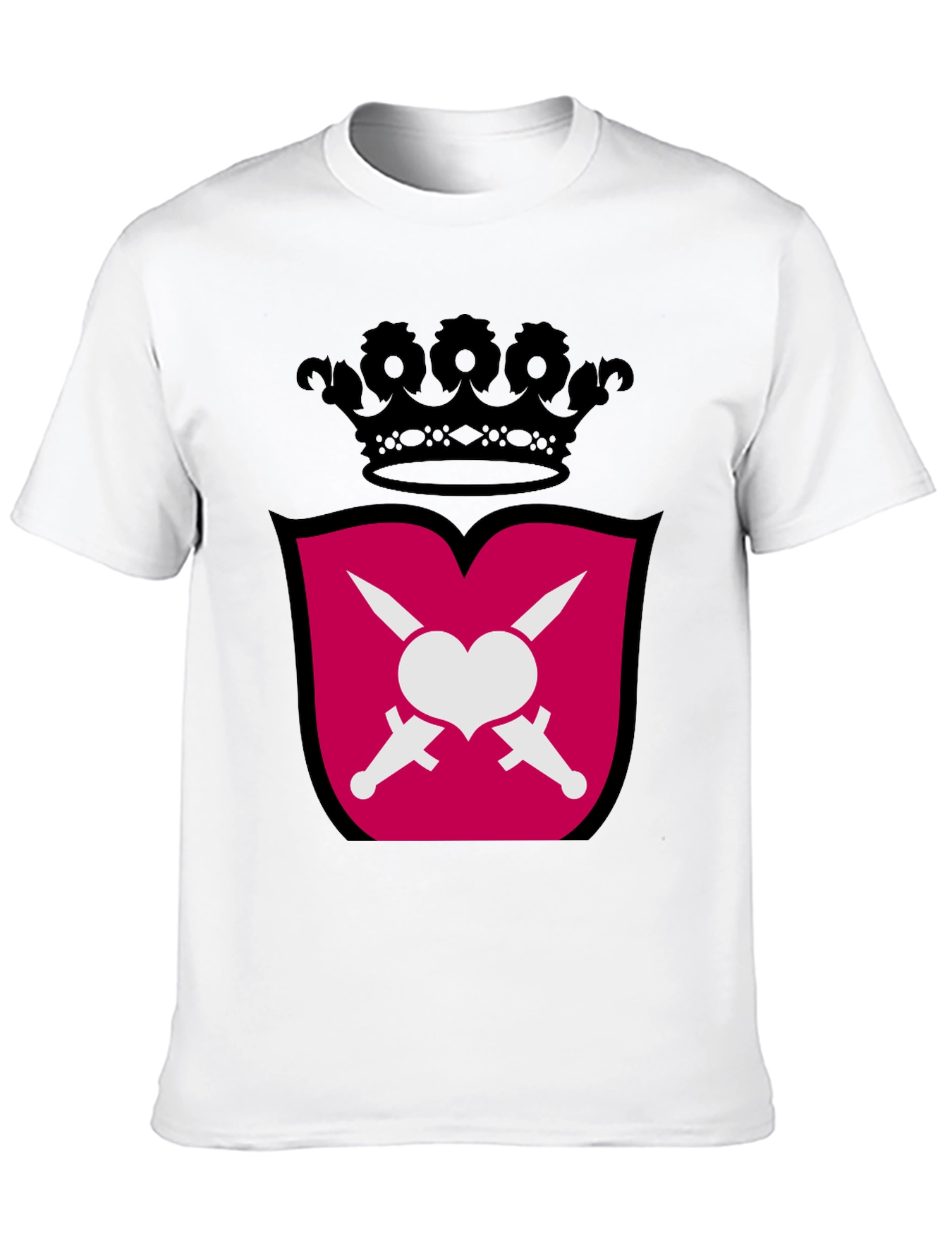 Black Heart & Swords Crest Graphic T-Shirt view 10