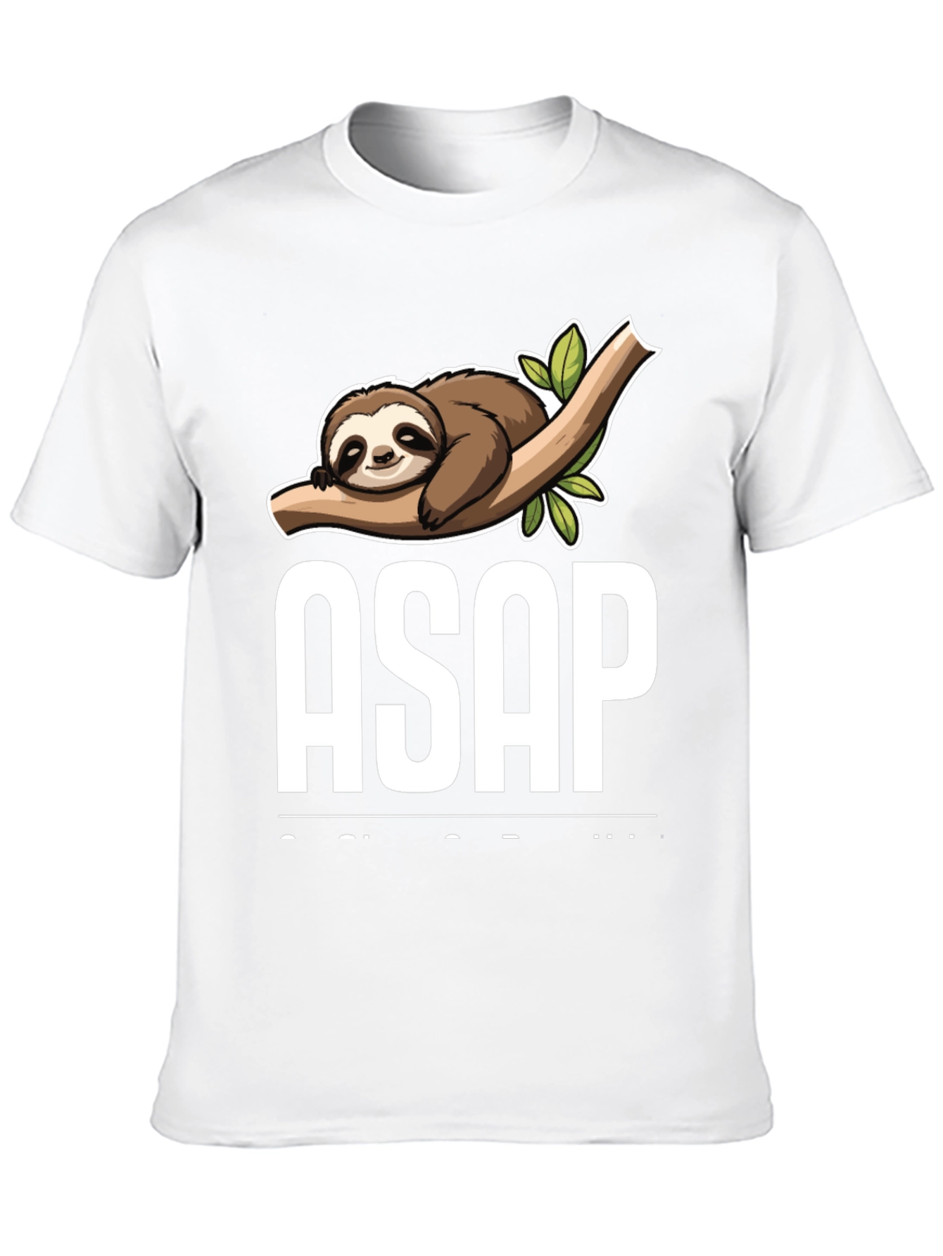 Black Funny Sloth ASAP T-Shirt - Lazy Humor Tee view 10