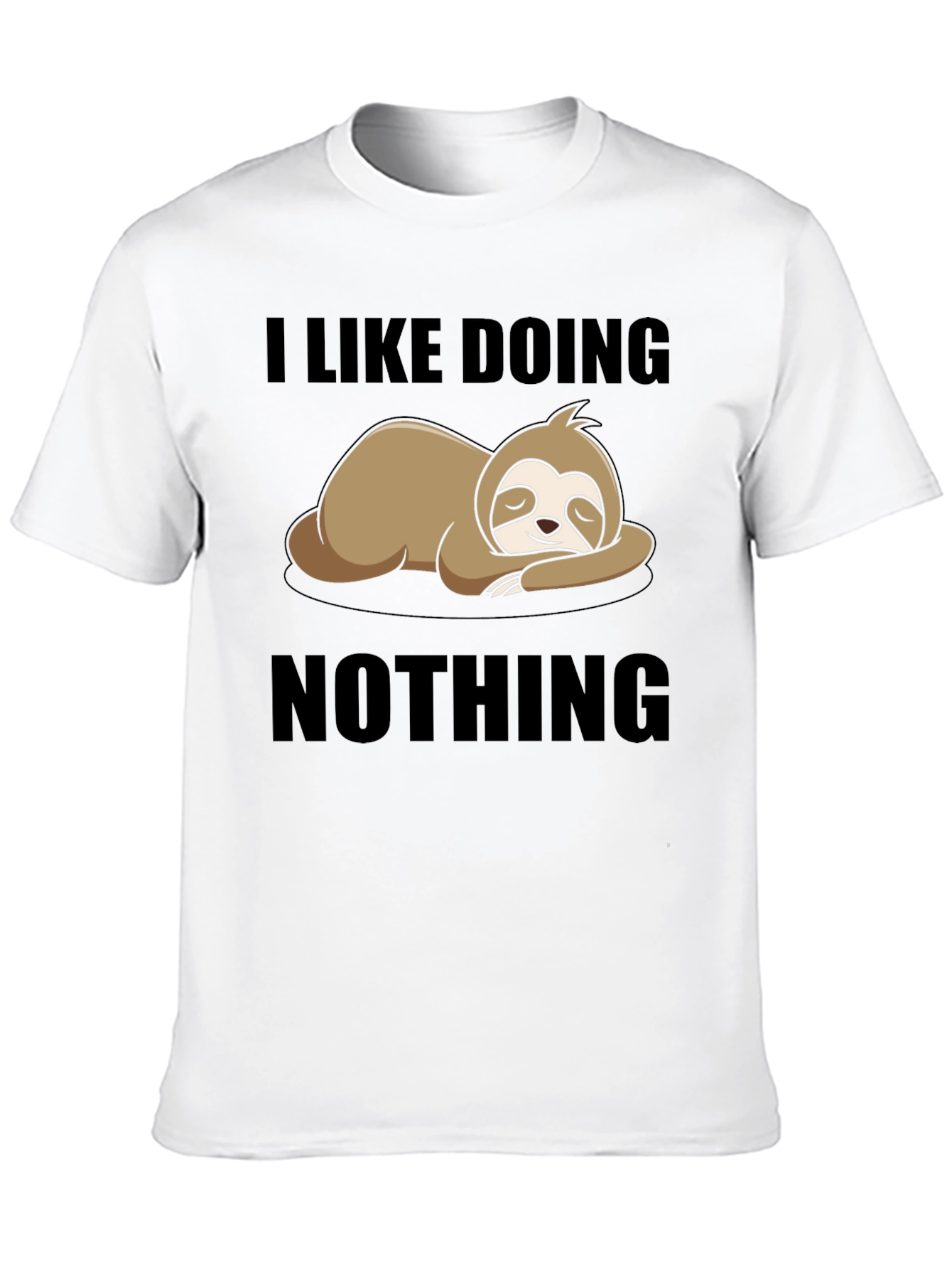 Black Lazy Sloth Tee: I Like Doing Nothing T-Shirt view 10