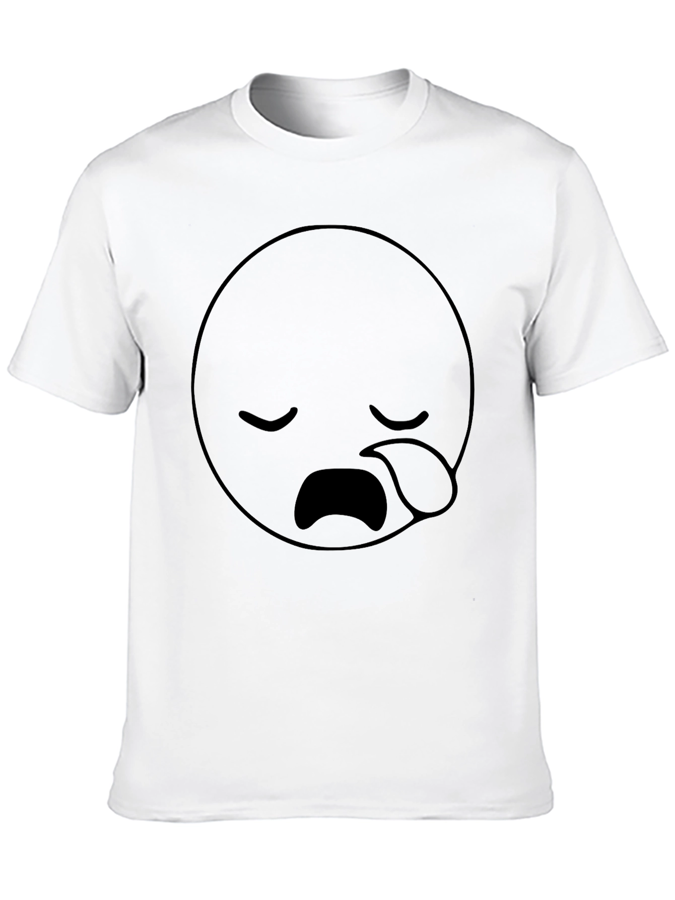 Black Sad Face Emoji Graphic Black T-Shirt view 10