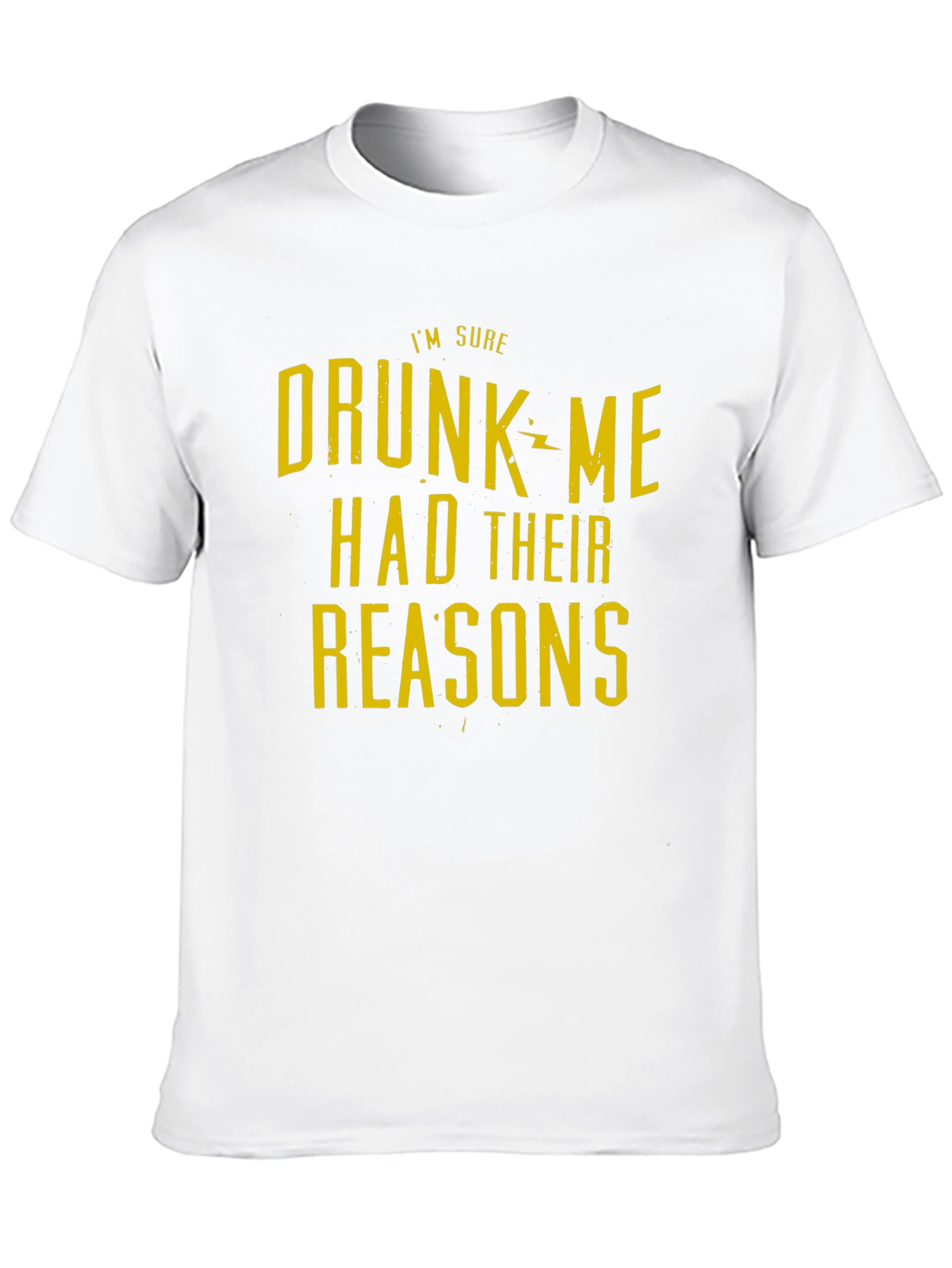 Black Funny 'Drunk Me Had Their Reasons' Black Graphic T-Shirt view 10