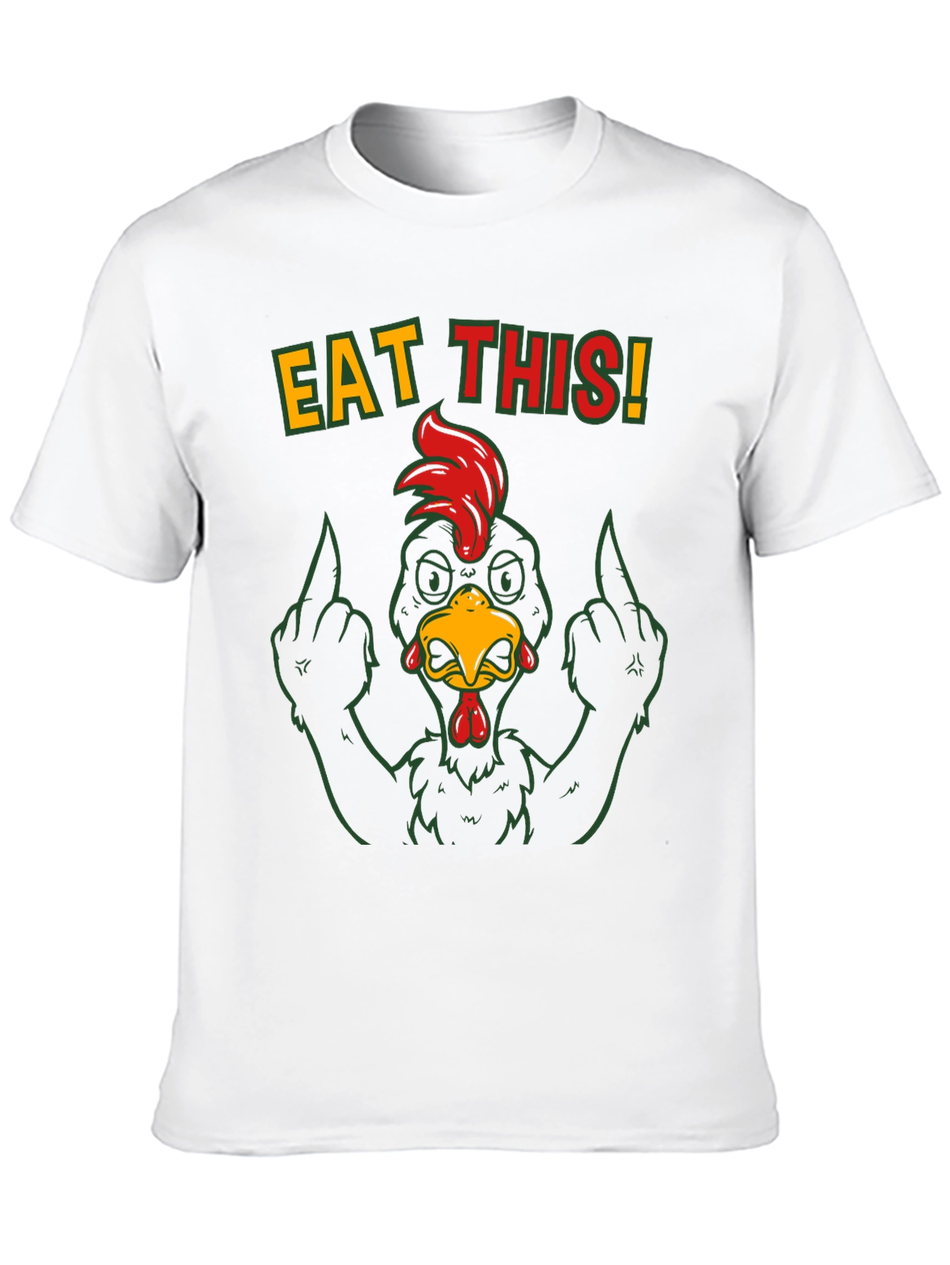 Black Eat This! Chicken Graphic Tee - Funny Rude Humor view 10