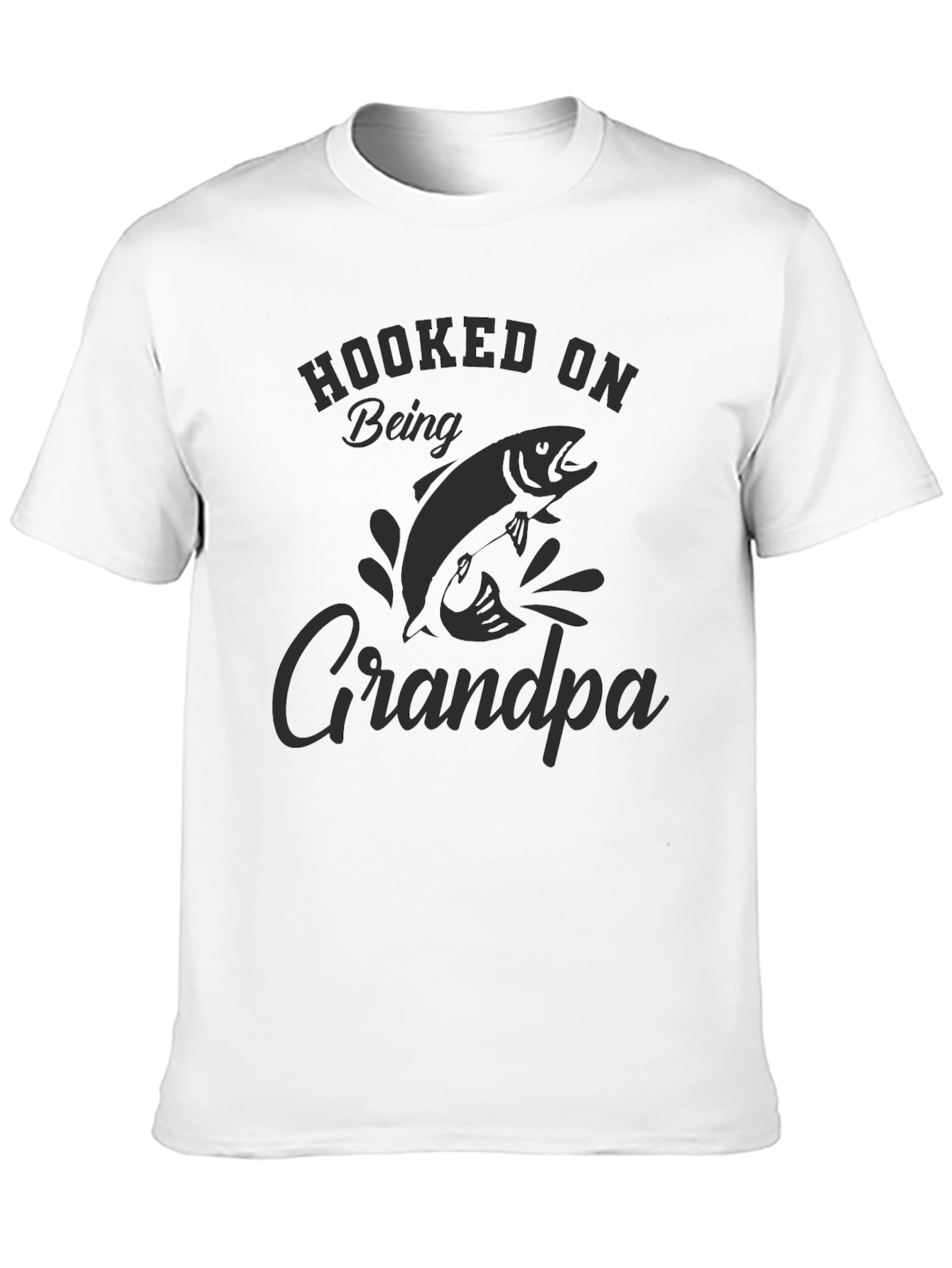 Black Hooked on Being Grandpa T-Shirt - Fishing Lover Gift view 10