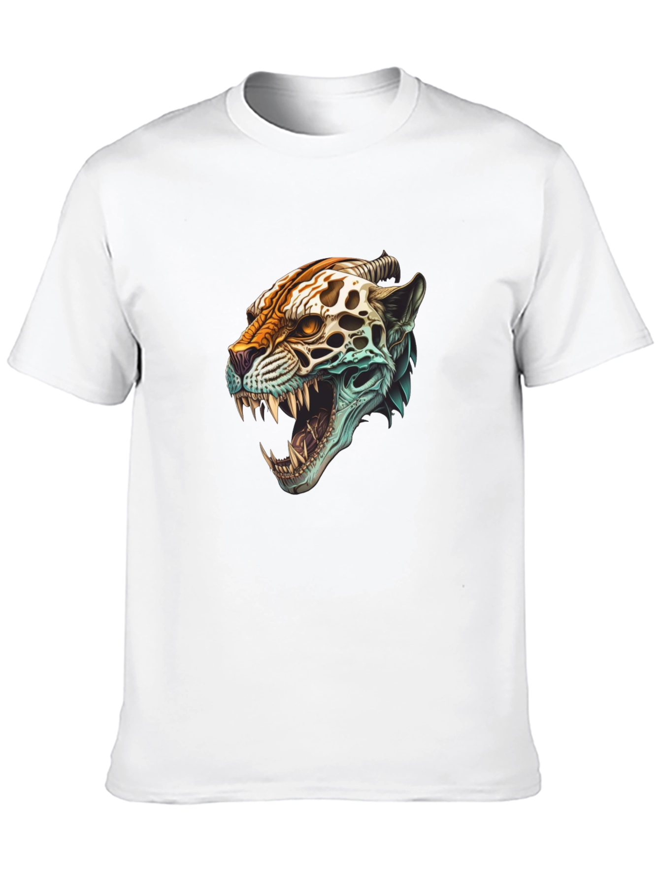 Black Jaguar Skull Graphic Print T-Shirt view 10