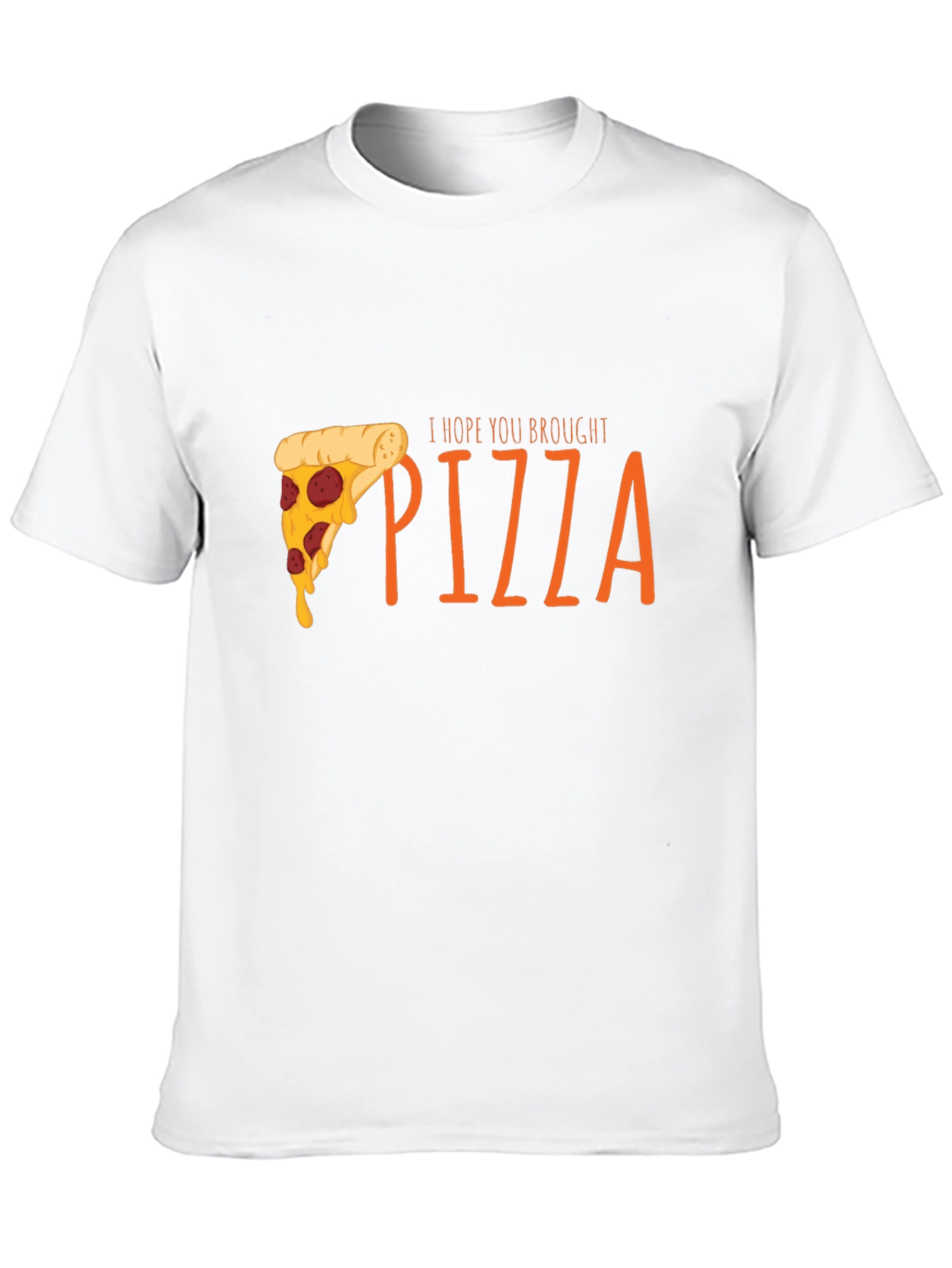 Black Pizza Lover Graphic T-Shirt - I Hope You Brought Pizza view 10