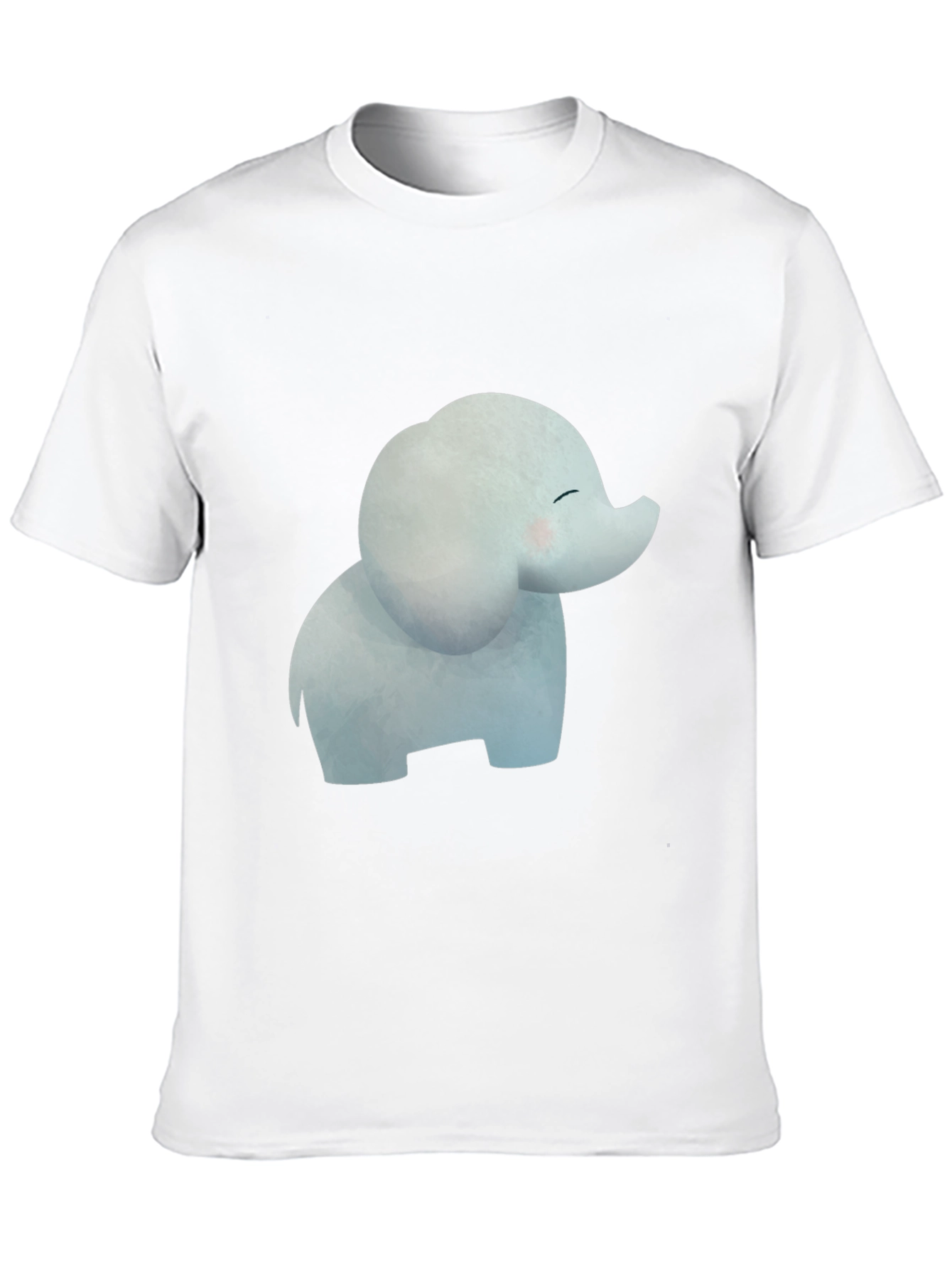Black Cute Cartoon Elephant Black T-Shirt view 10