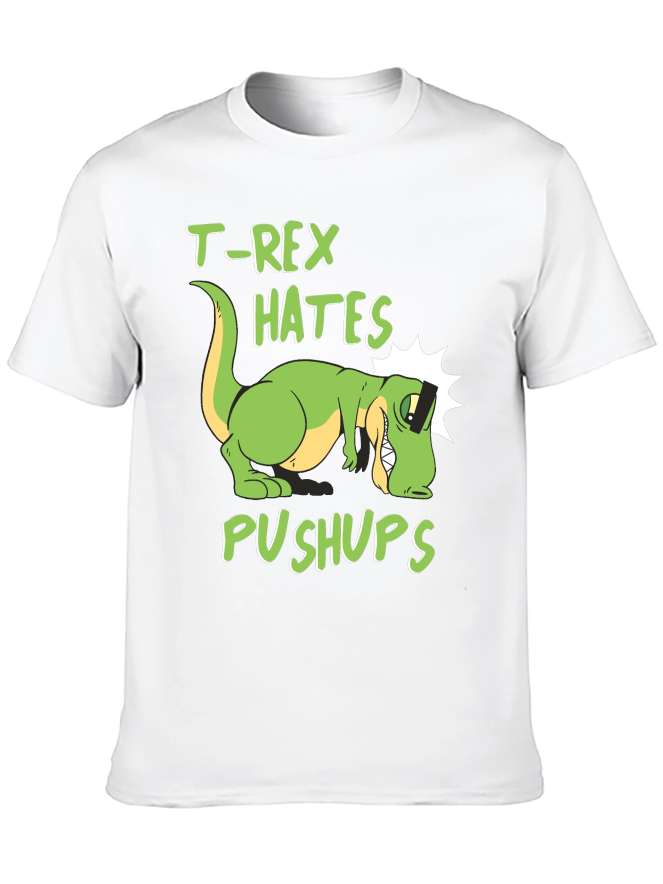 Black T-Rex Hates Pushups Graphic Tee view 10