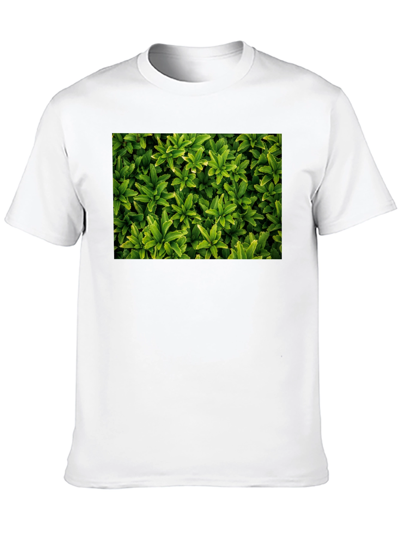 Black Leaf Print Black T-Shirt view 10