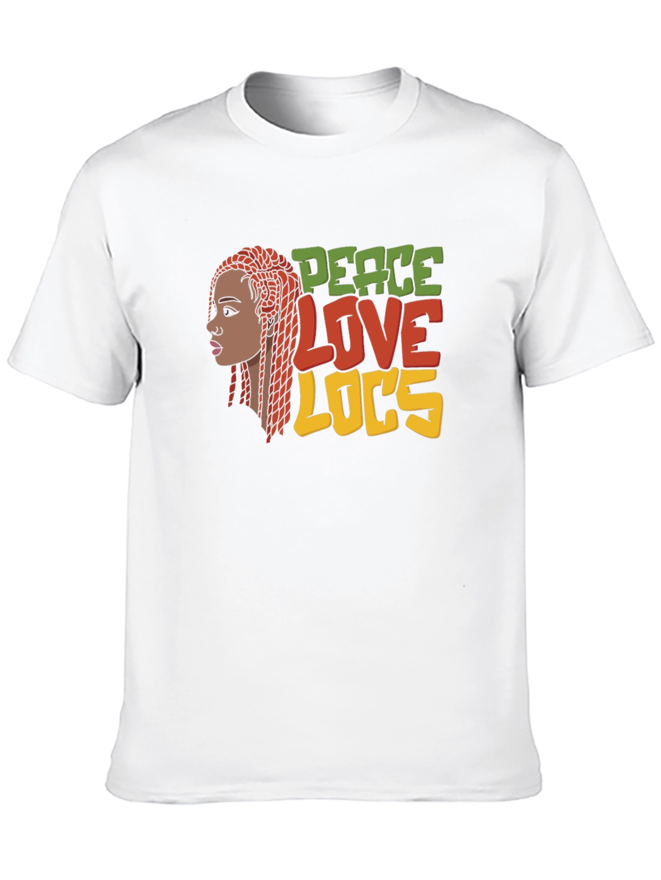 Black Peace Love Locs T-Shirt - Black Graphic Tee view 10