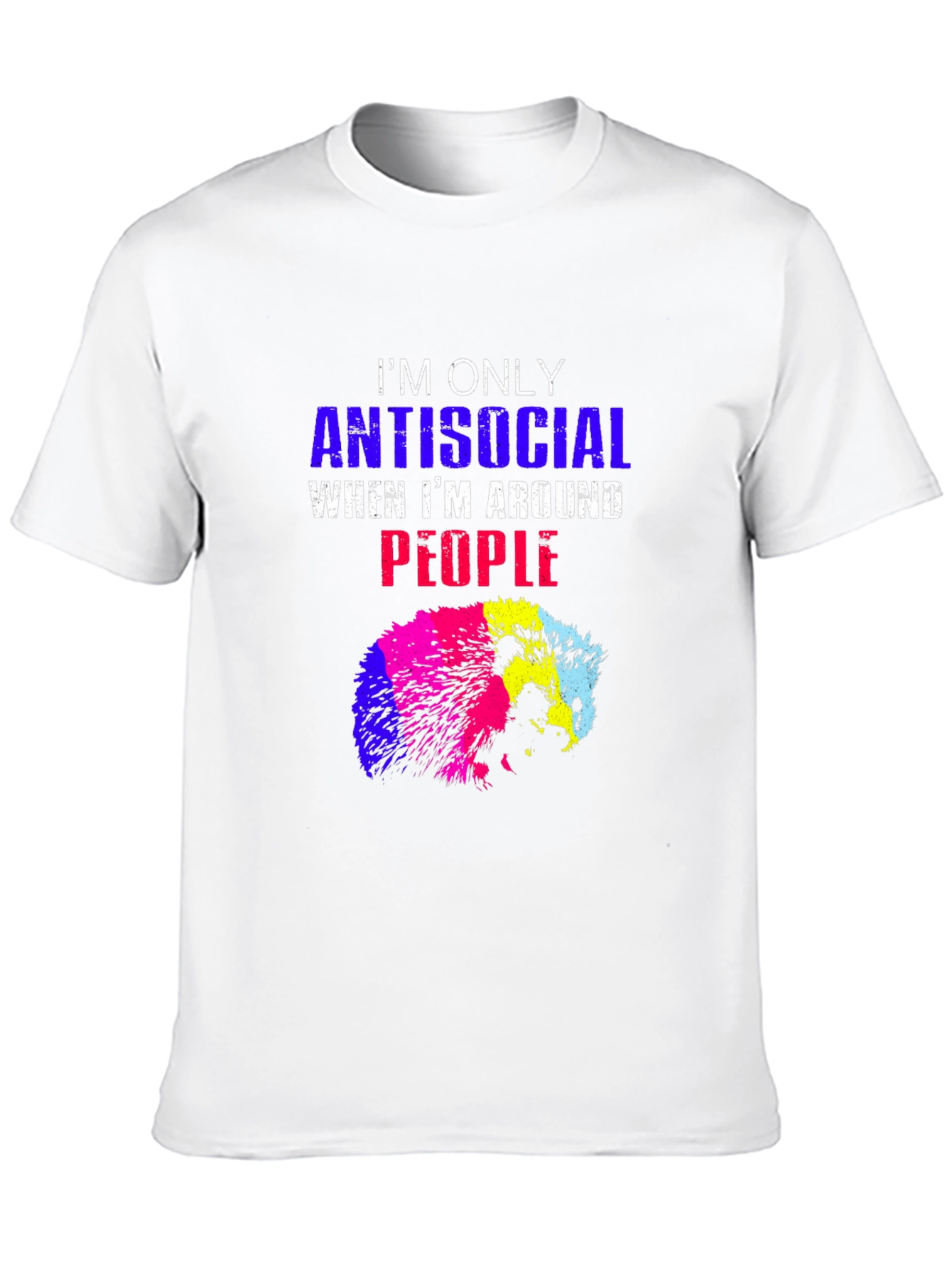 Black Antisocial Hedgehog Tee - Quirky Graphic T-Shirt view 10