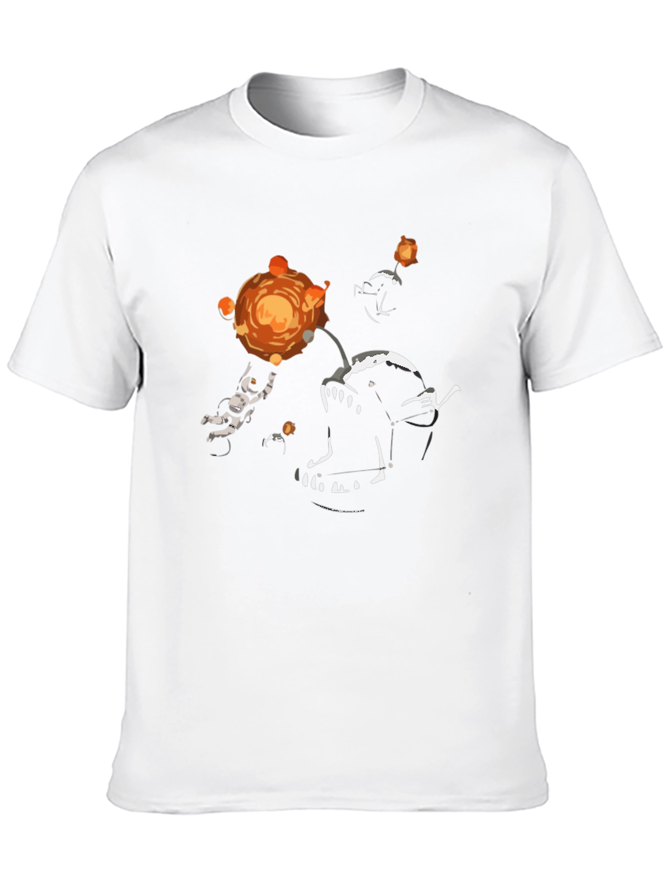 Black Astronaut & Anglerfish Graphic T-Shirt - Black view 10