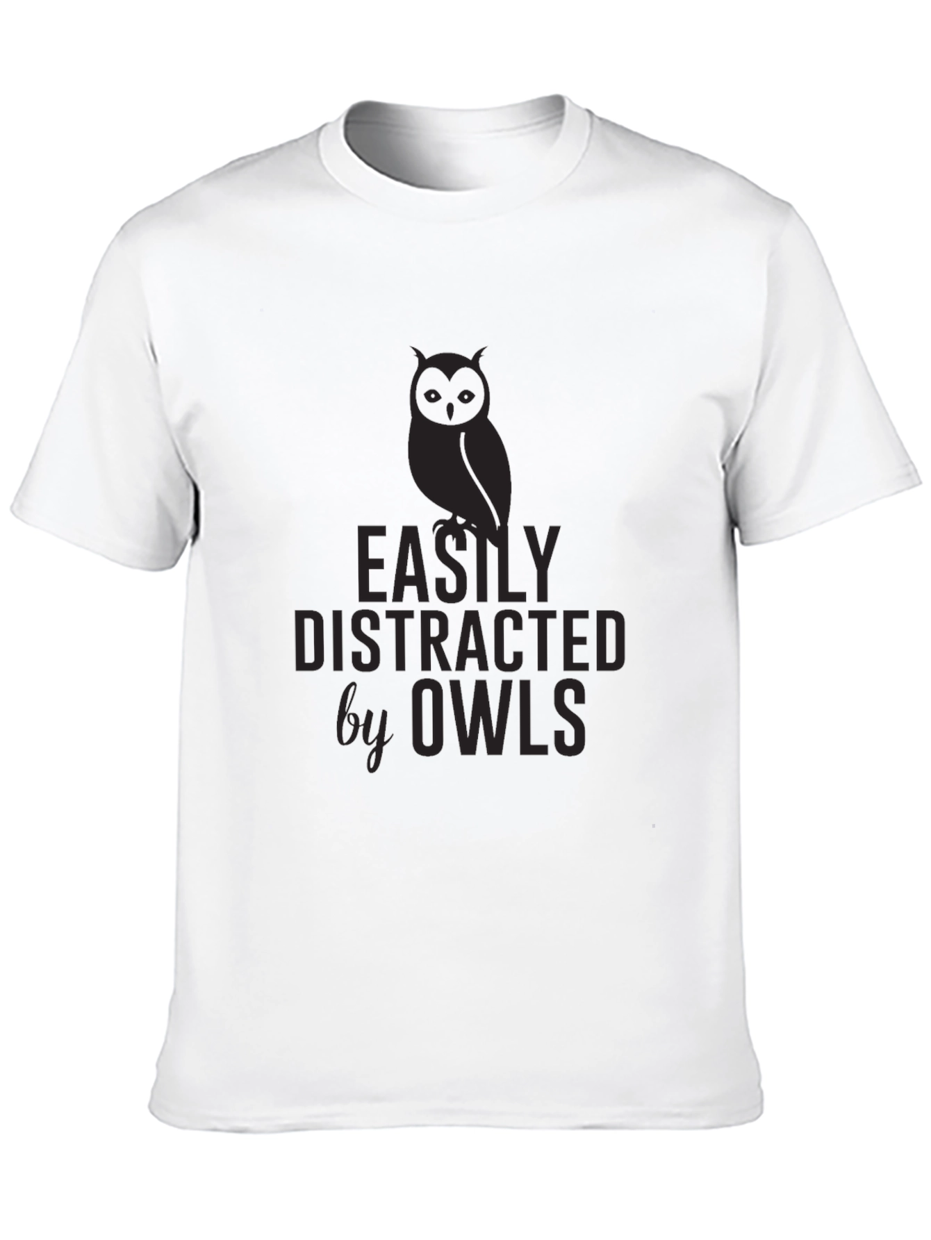 Black Easily Distracted By Owls Graphic T-Shirt view 10