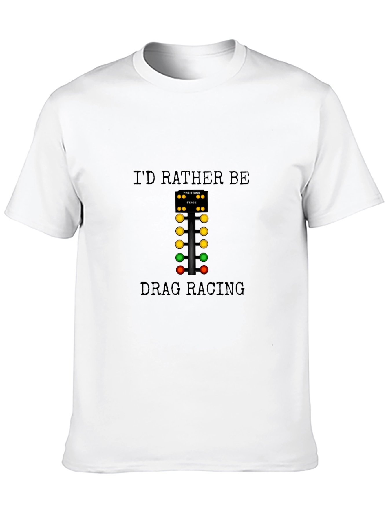 Black Drag Racing Lights Black T-Shirt view 10