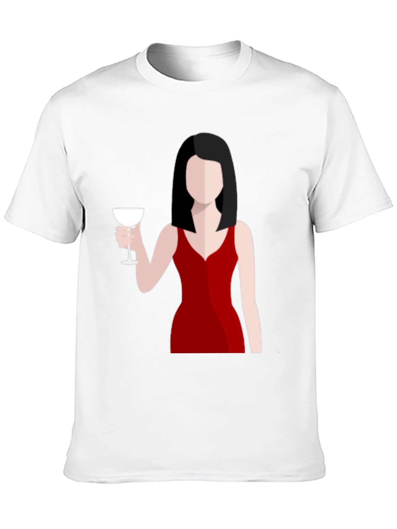 Black Lady in Red T-Shirt - Minimalist Design view 10