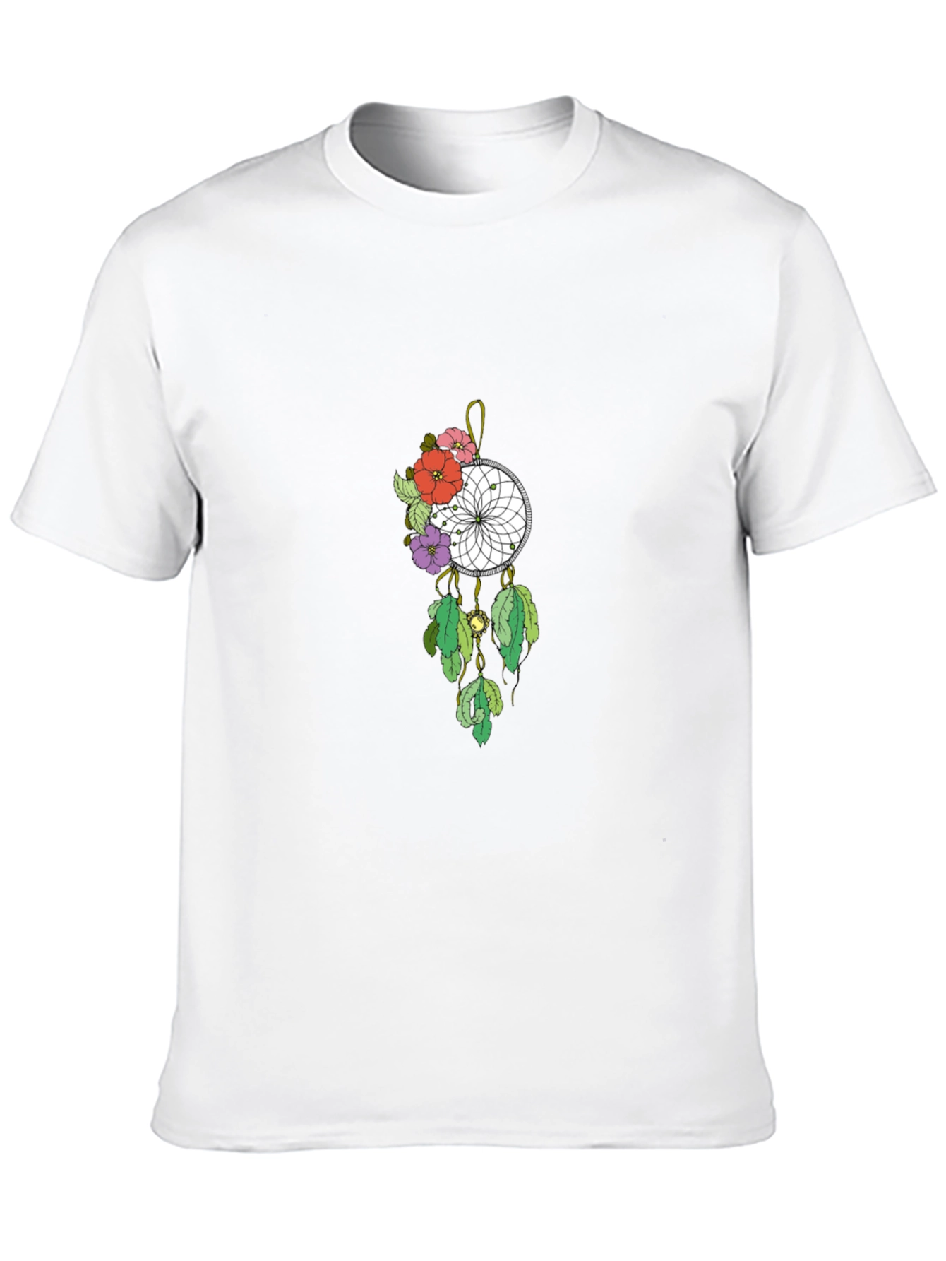 Black Dreamcatcher Floral T-Shirt - Black Cotton Tee view 10