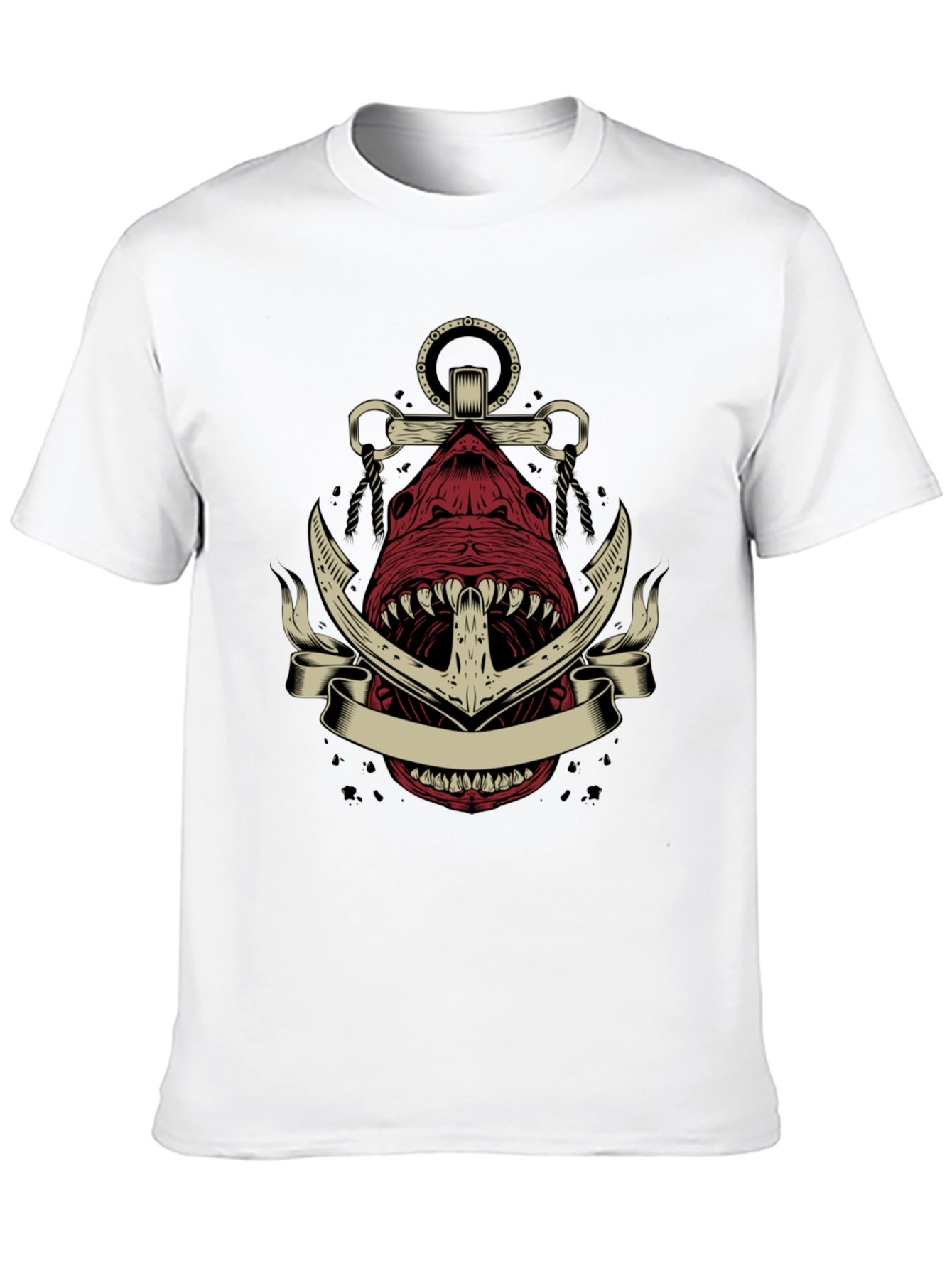 Black Anchor Shark Graphic Tee - Nautical Style view 10