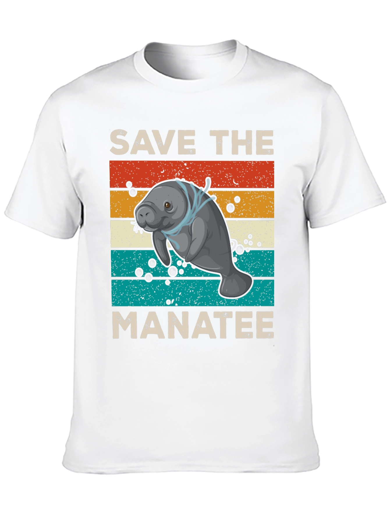 Black Save the Manatee Graphic T-Shirt - Eco-Friendly Sea Life Tee view 10
