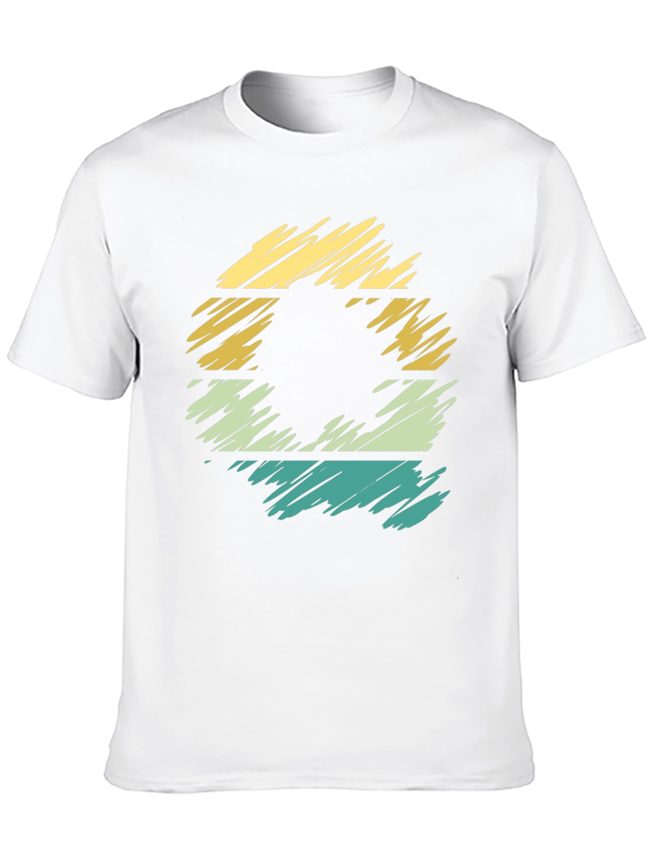 Black Retro Style Black T-Shirt with Striped Graphic view 10