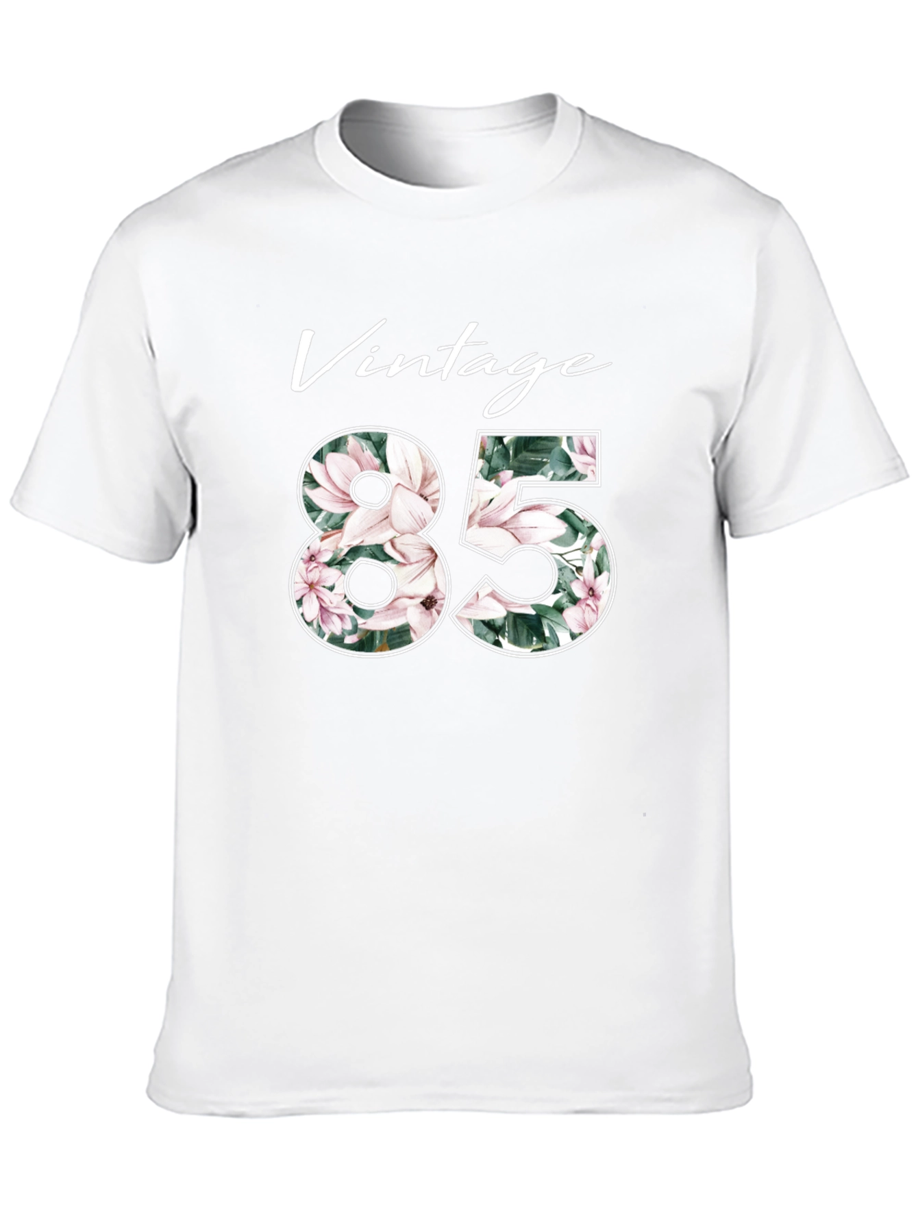 Black Vintage 85 Floral Design T-Shirt view 10