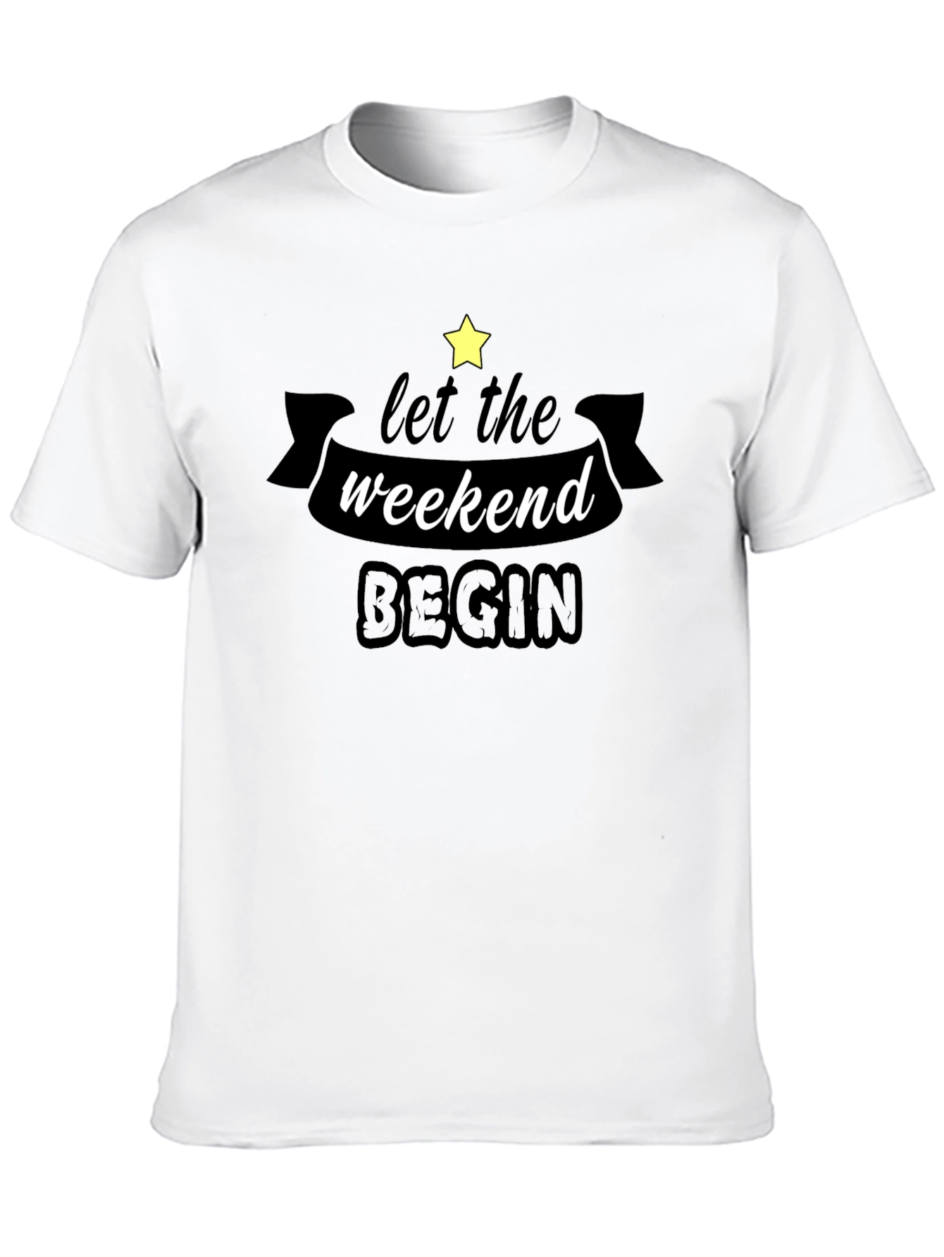 Black Let The Weekend Begin Graphic Tee - Black Cotton T-Shirt view 10