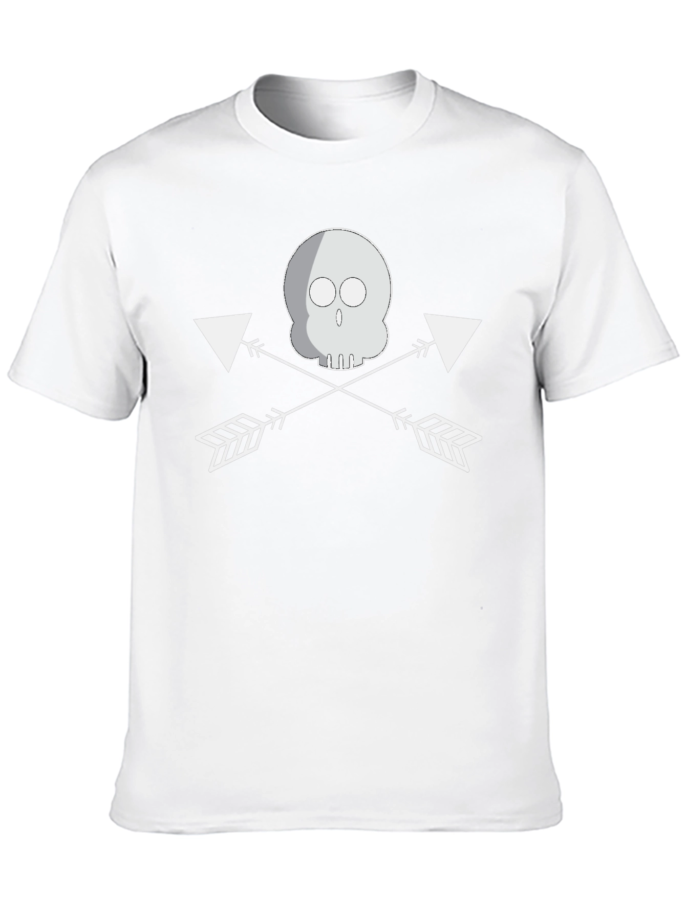 Black Skull and Arrow Black Graphic Tee view 10