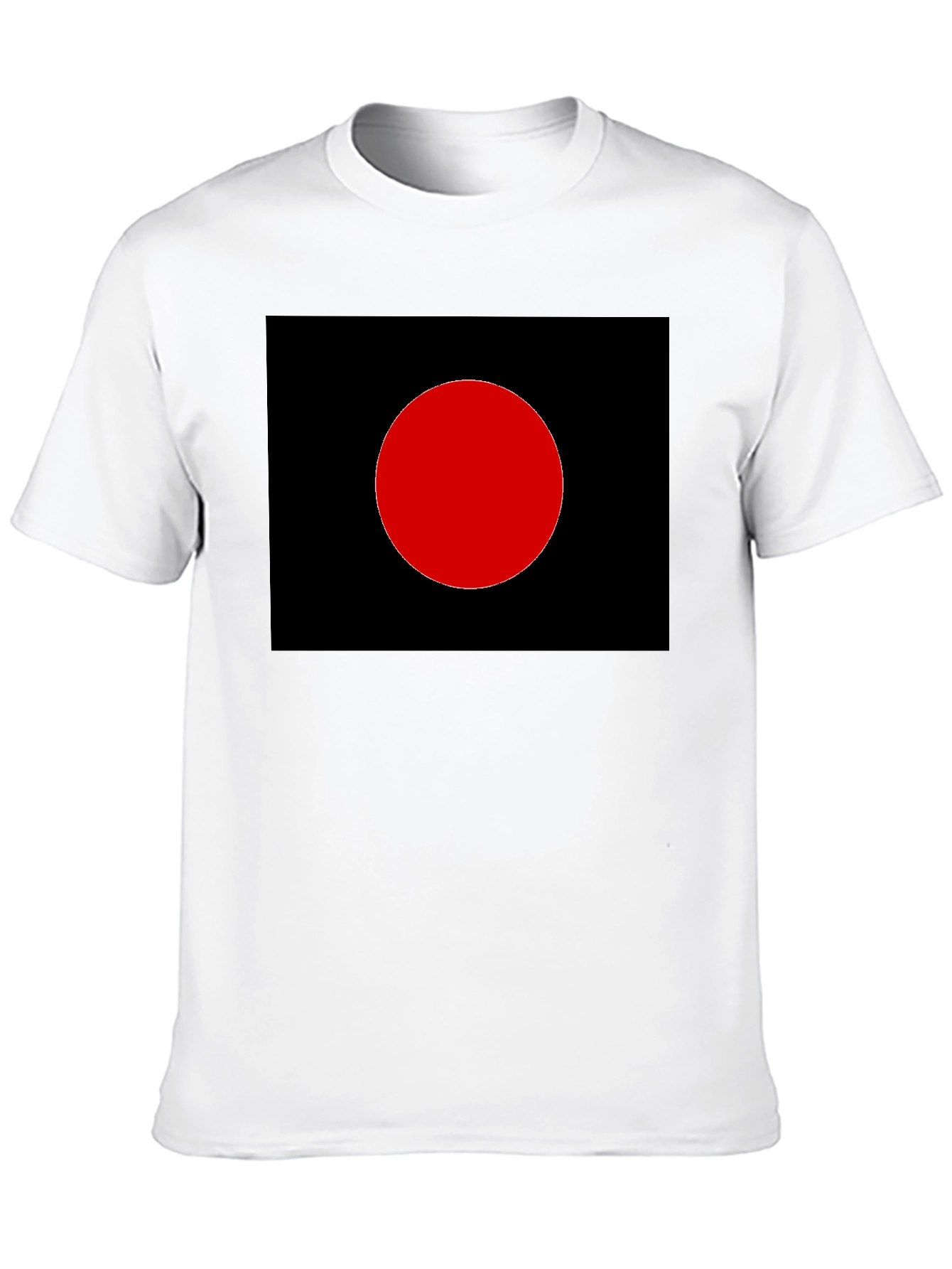 Black Minimalist Black T-Shirt - Red Circle Graphic view 10