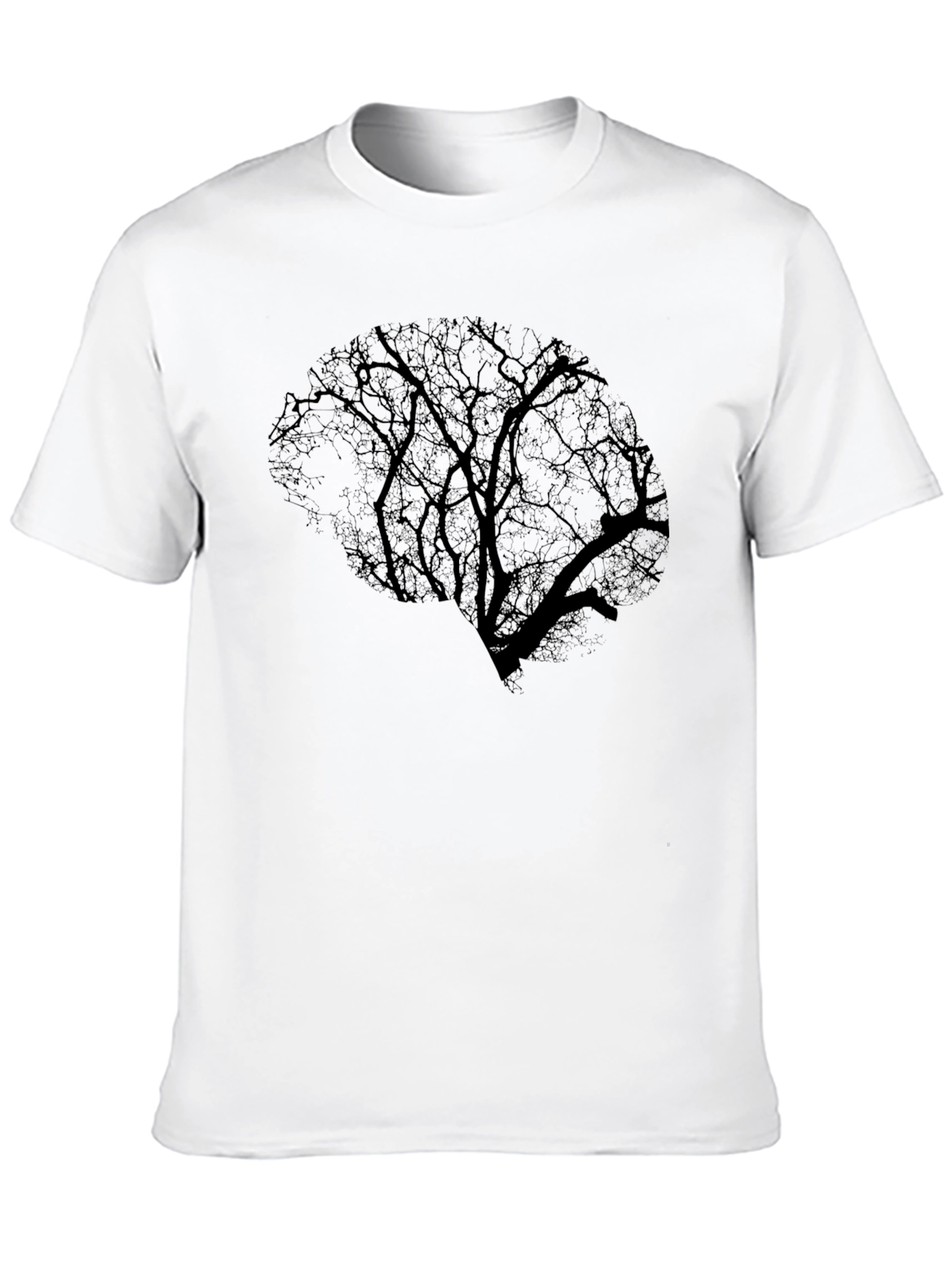 Black Brain Tree Graphic Tee - Black Cotton T-Shirt view 10