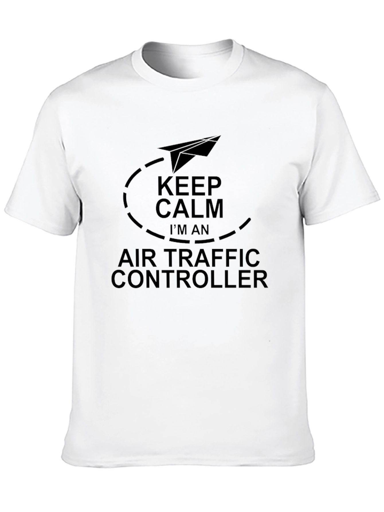 Black Keep Calm Air Traffic Controller T-Shirt view 10
