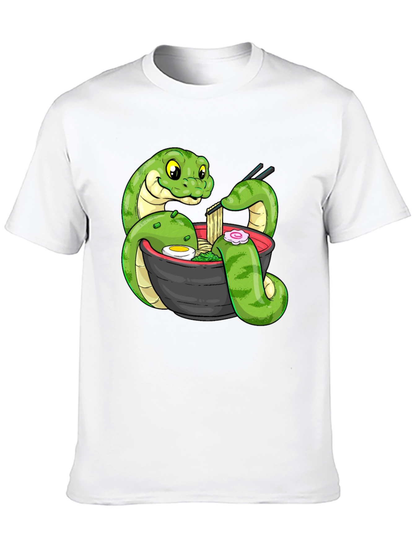Black Snake Ramen Graphic Tee - Unique Cartoon Design view 10
