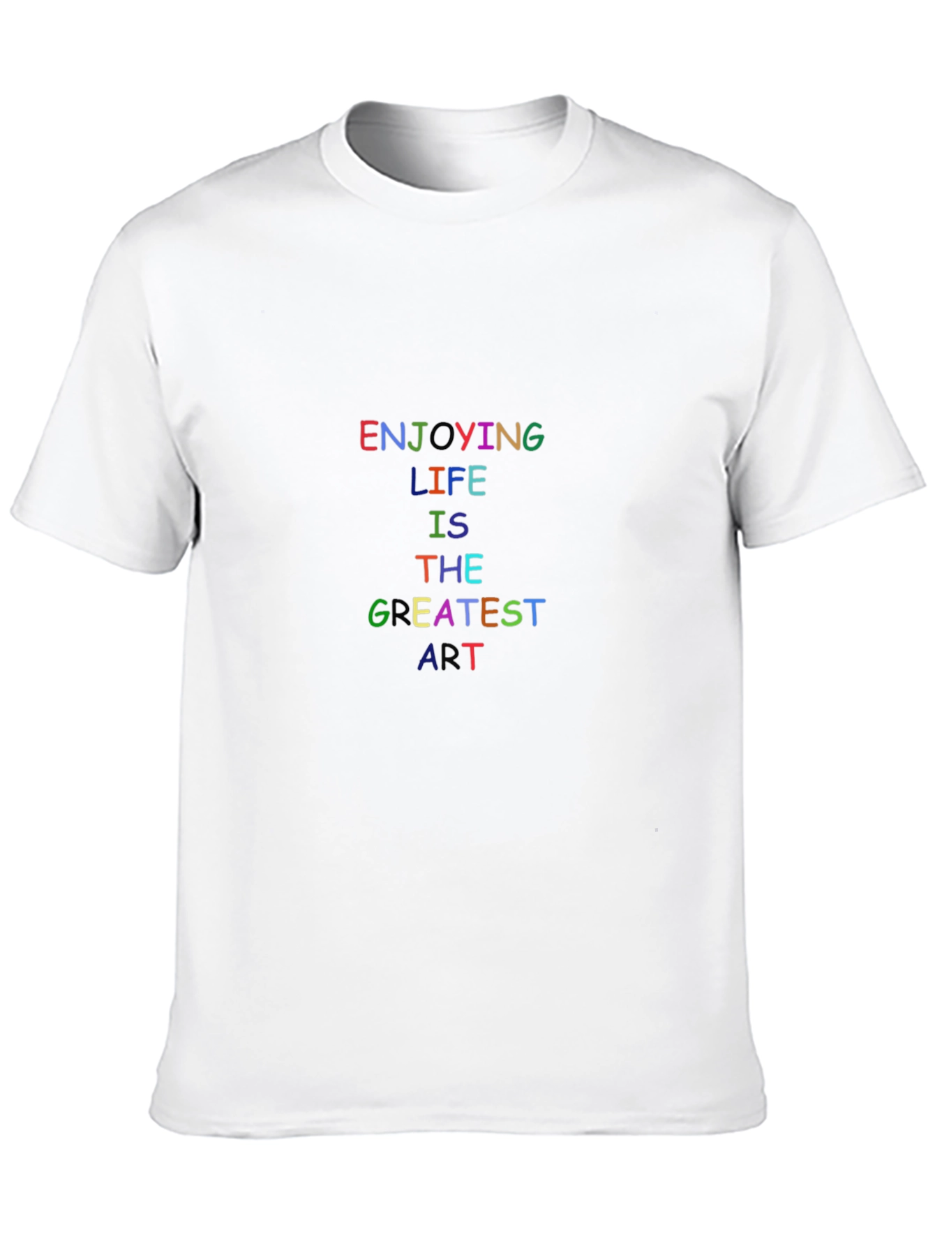 Black Enjoying Life T-Shirt - Colorful Graphic Tee view 10