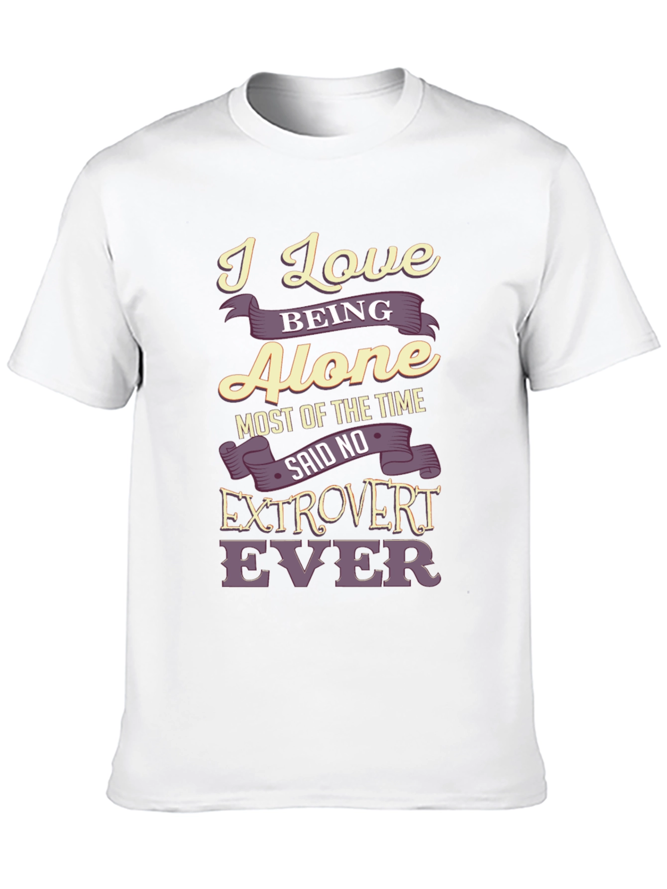 Black Introvert T-Shirt: I Love Being Alone - Funny Graphic Tee view 10