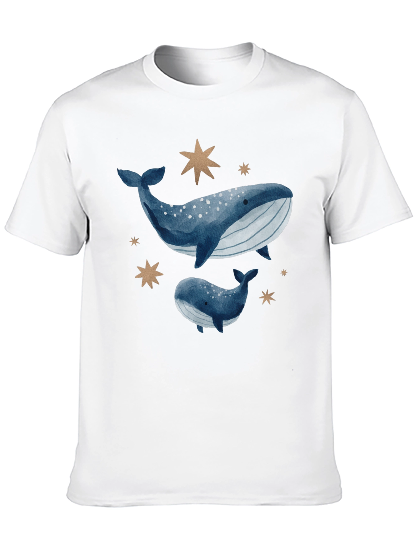 Black Whale & Star Graphic Tee - Black Cotton Comfort view 10