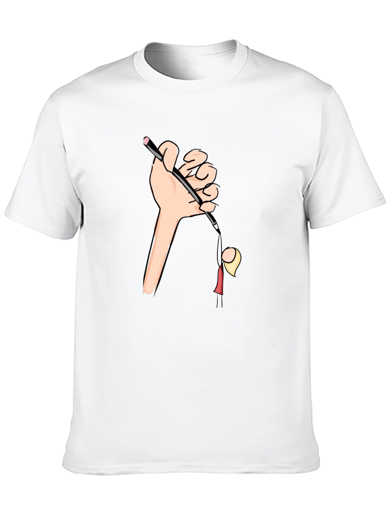 Drawn to You Graphic Tee - Hand Holding Cartoon - 10