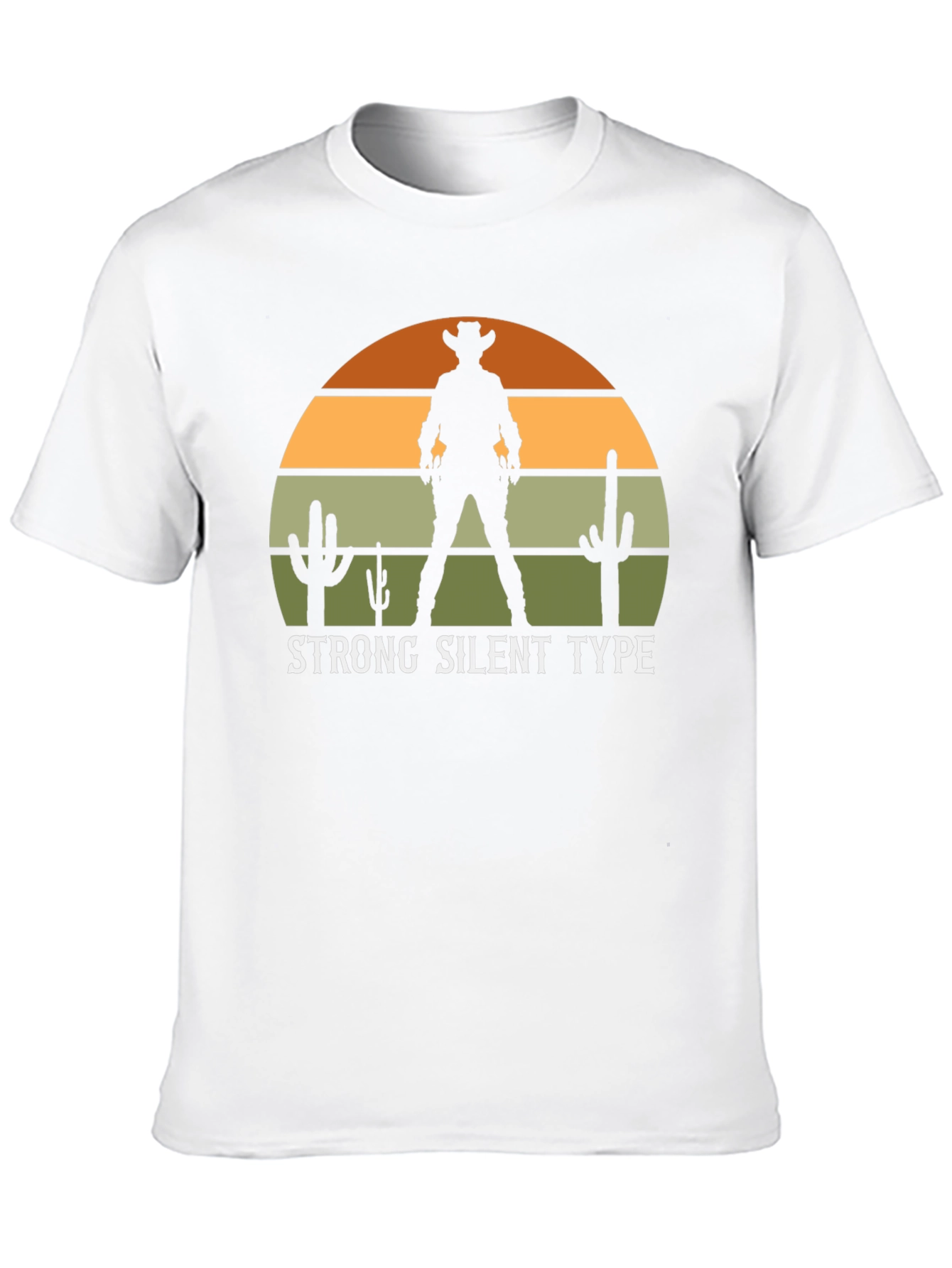 Black Strong Silent Type Western Sunset Graphic Tee view 10