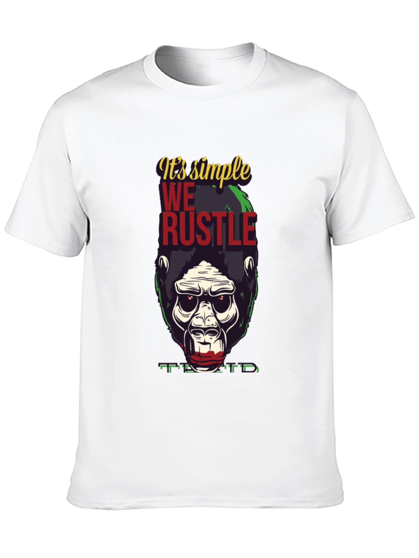 Black It's Simple We Rustle Gorilla T-Shirt view 10