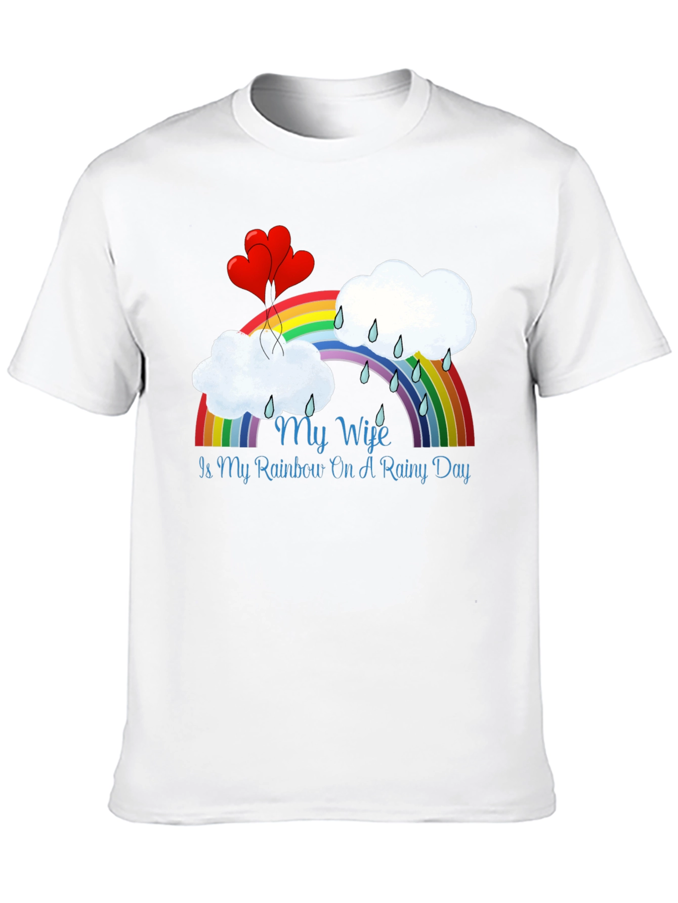 My Wife Rainbow Rainy Day Black T-Shirt - 10