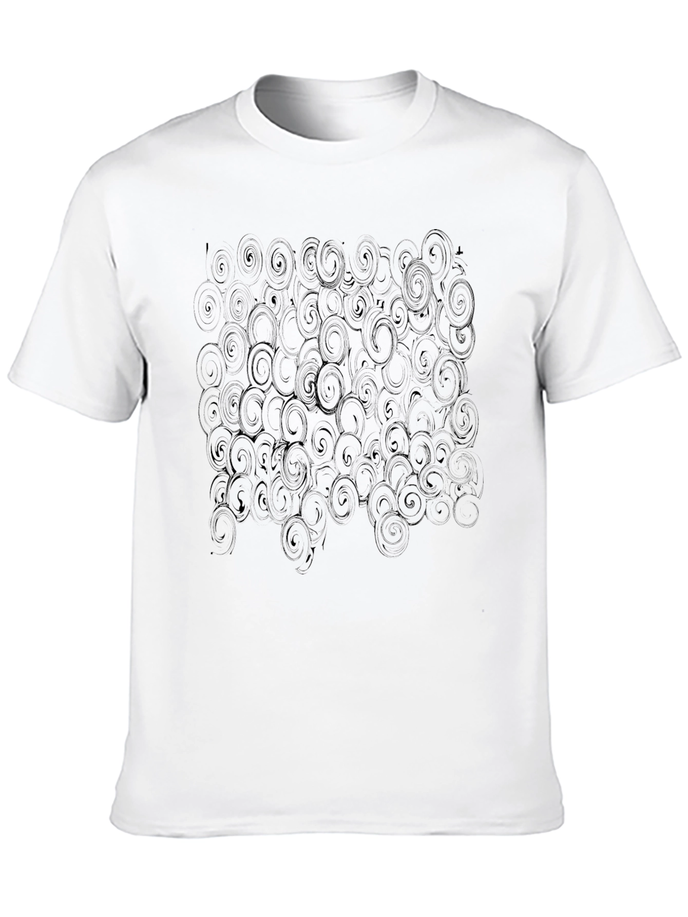 Black Swirl Pattern Black T-Shirt view 10