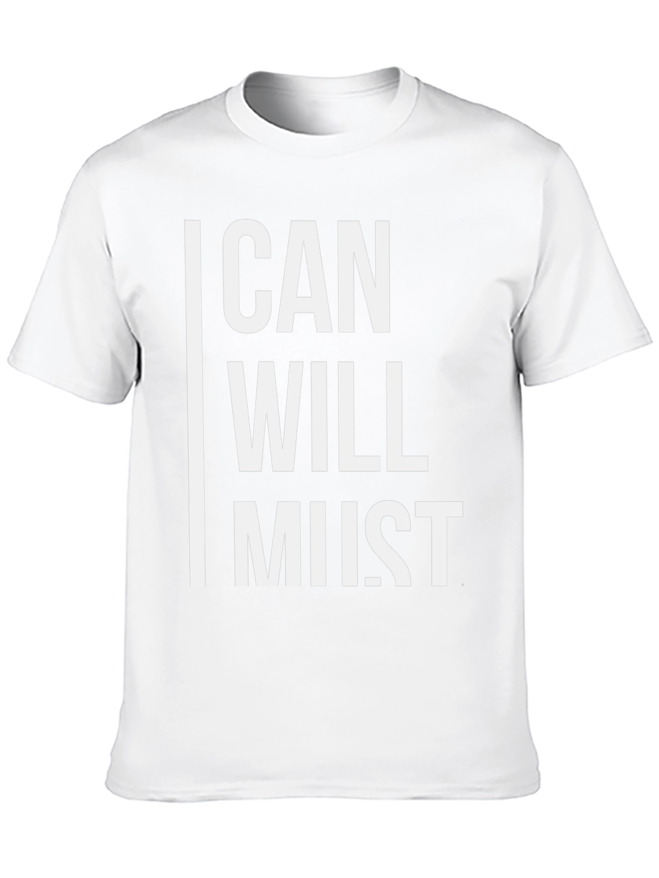 Black Motivational "Can, Will, Must" Graphic T-Shirt view 10
