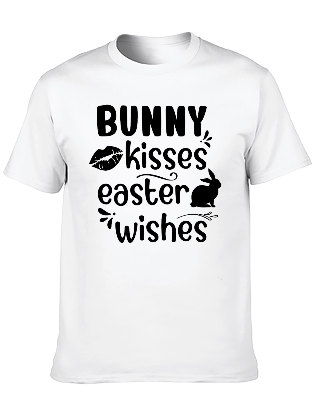 Black Bunny Kisses Easter Wishes Black T-Shirt view 10