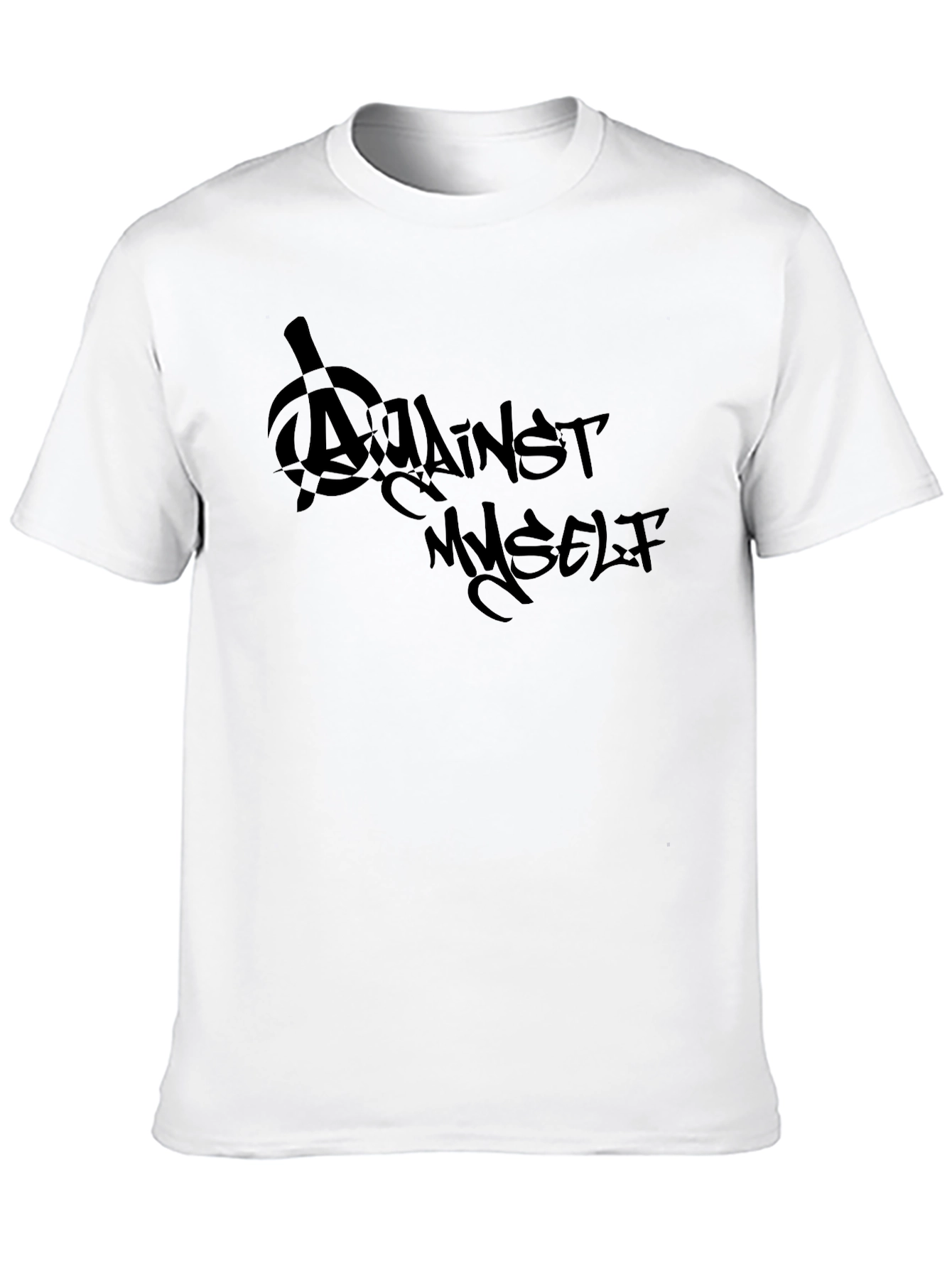 Black Against Myself Graphic T-Shirt - Black Casual Tee view 10