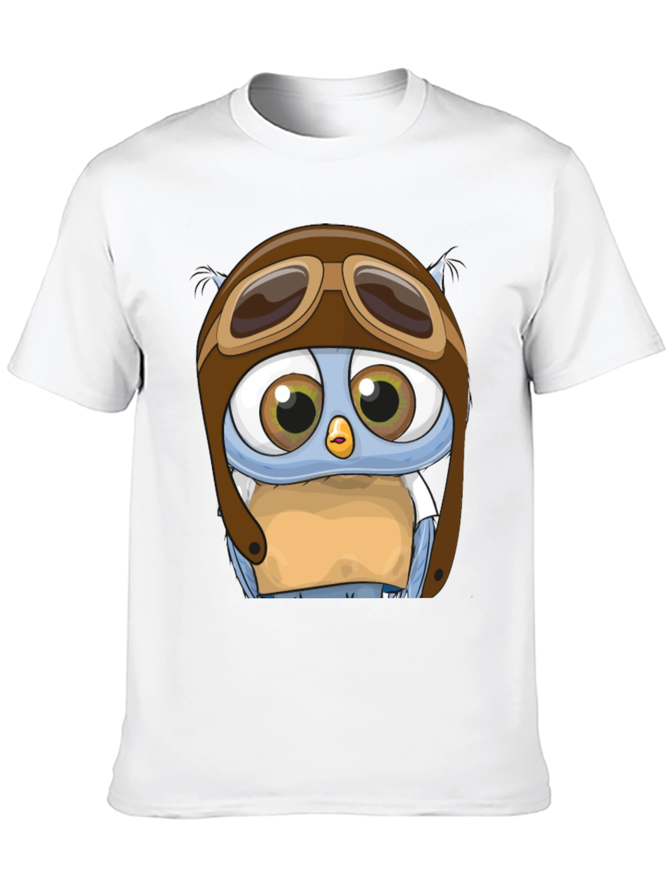 Black Pilot Owl T-Shirt - Cartoon Aviator Design view 10